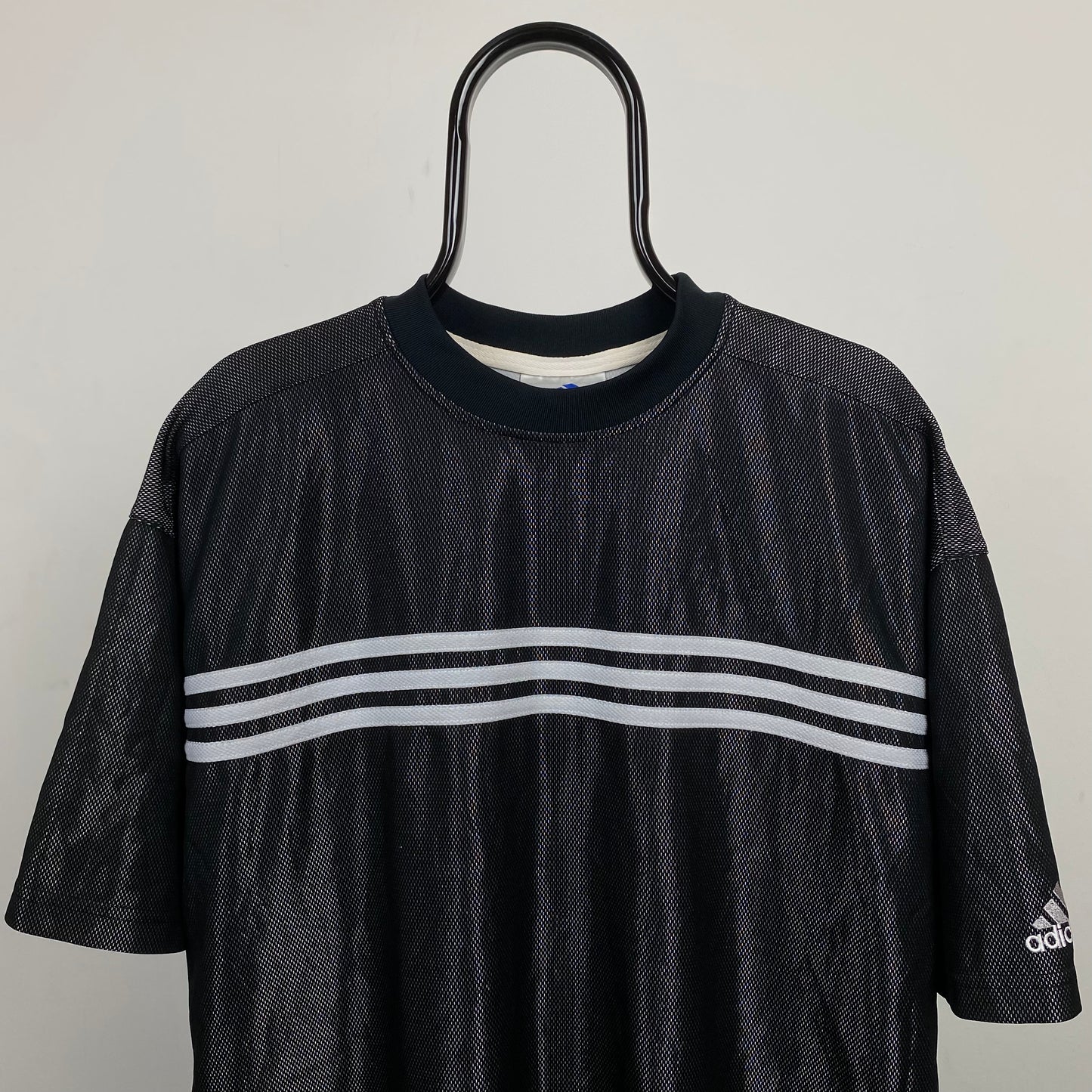 90s Adidas Nylon T-Shirt Black Large