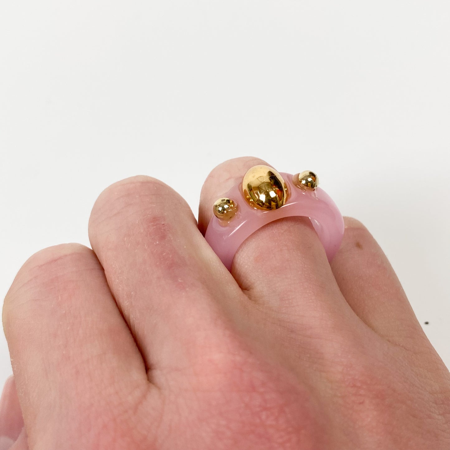 Retro Chunky Ring Pink