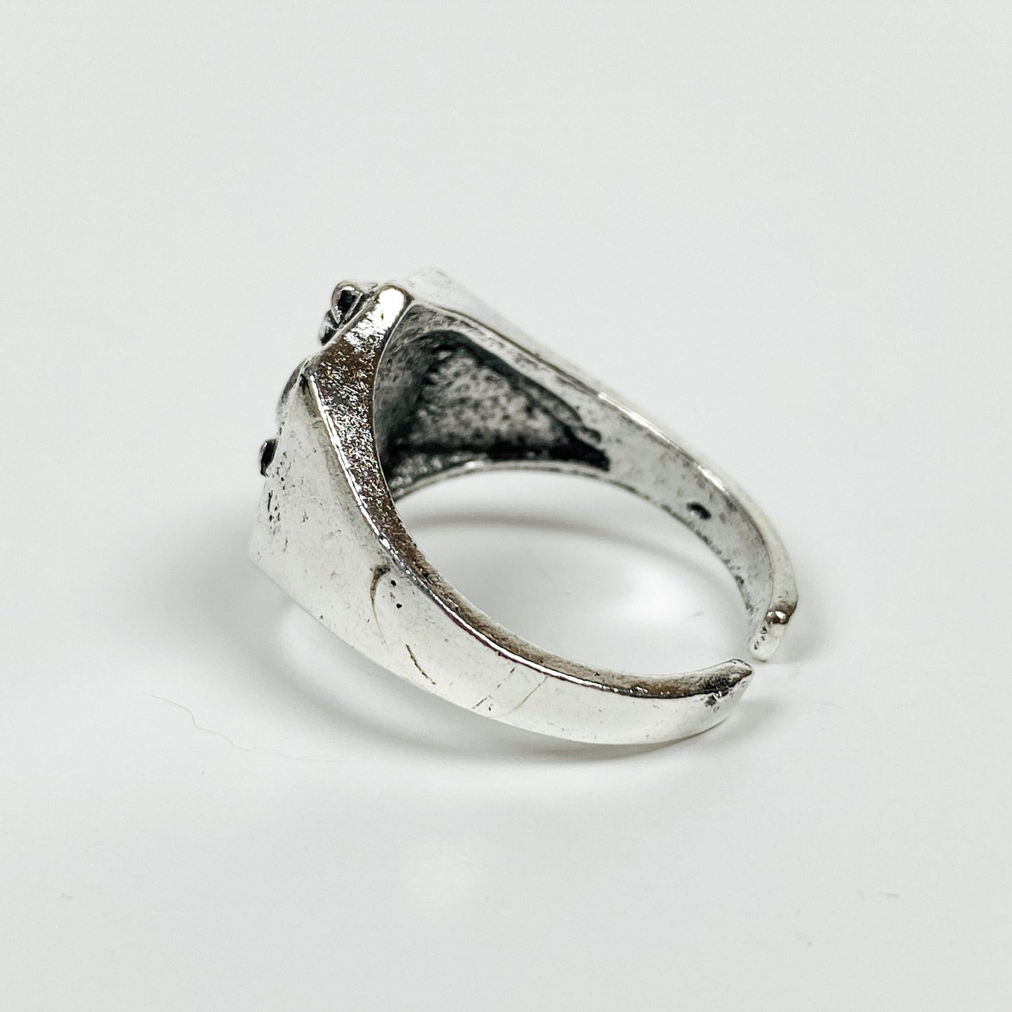 Vintage Retro Adjustable Knight Signet Ring Silver