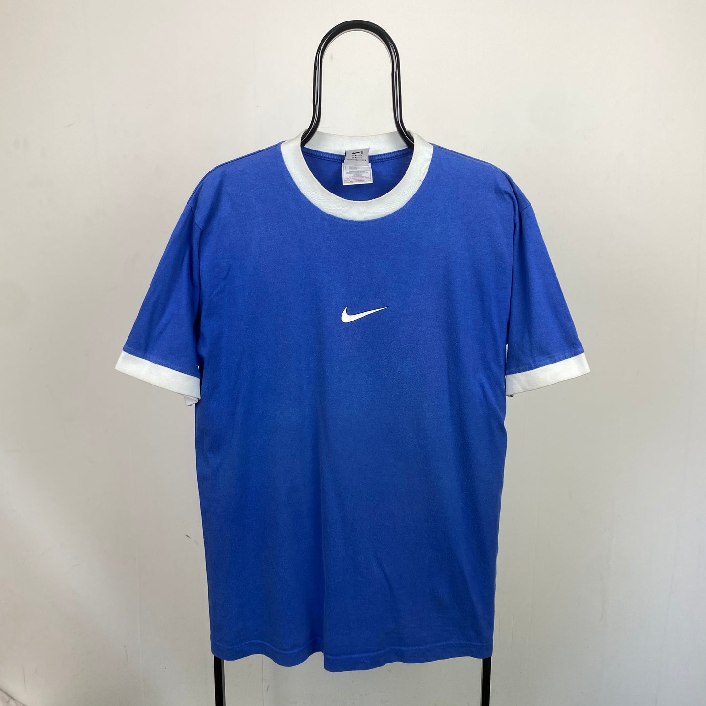 90s Nike Ronaldo T-Shirt Blue Medium