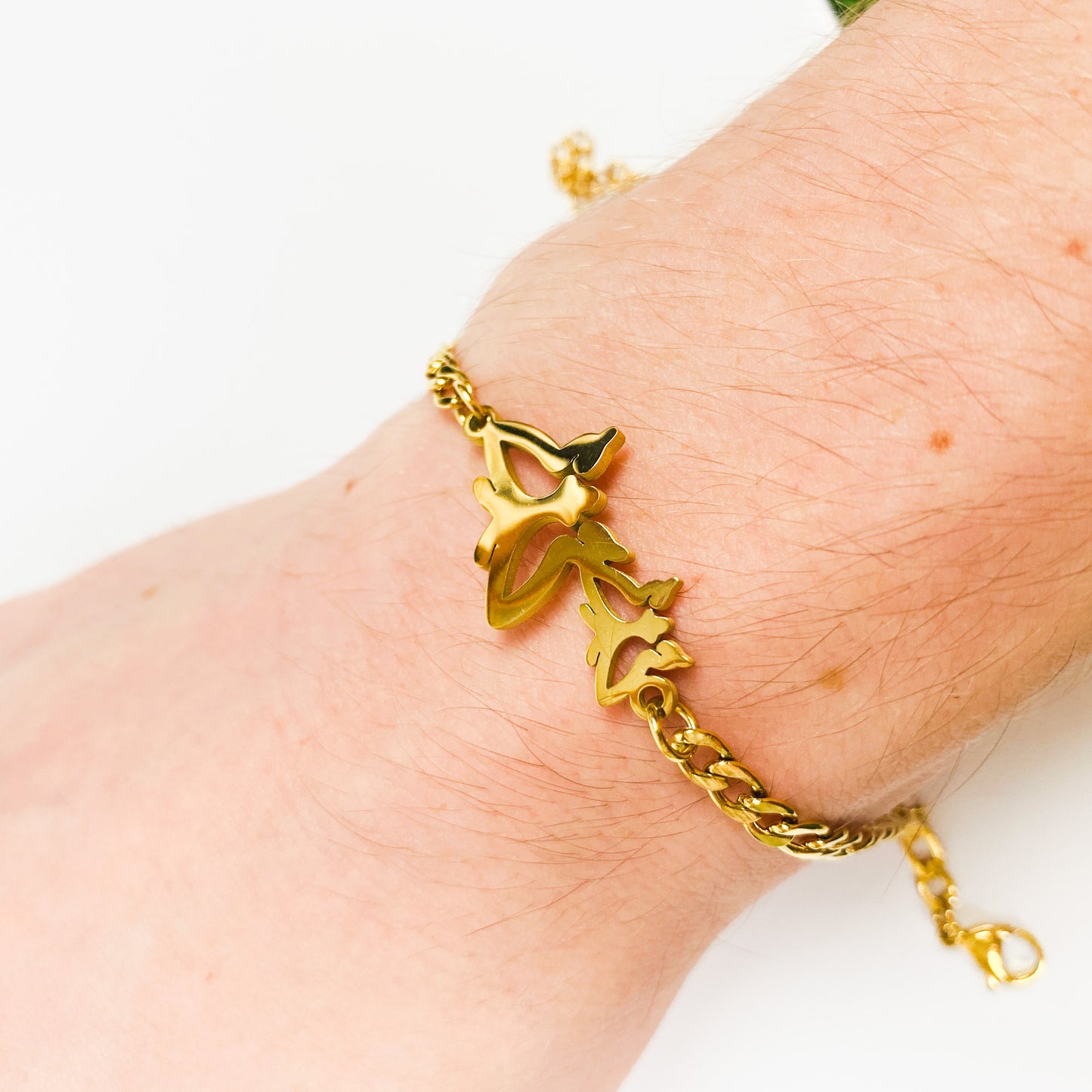 Vintage Retro Butterfly Bracelet Chain Gold