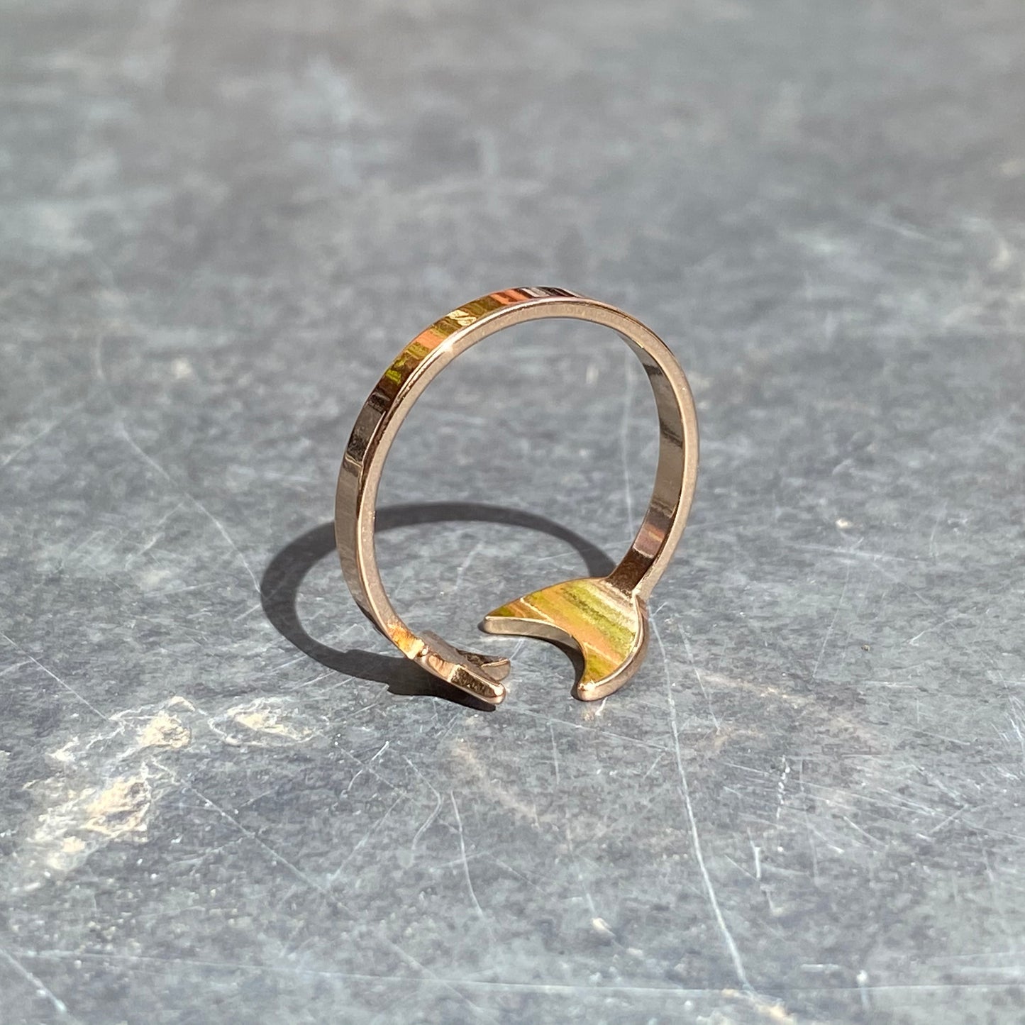 Adjustable Star & Moon Ring Rose Gold