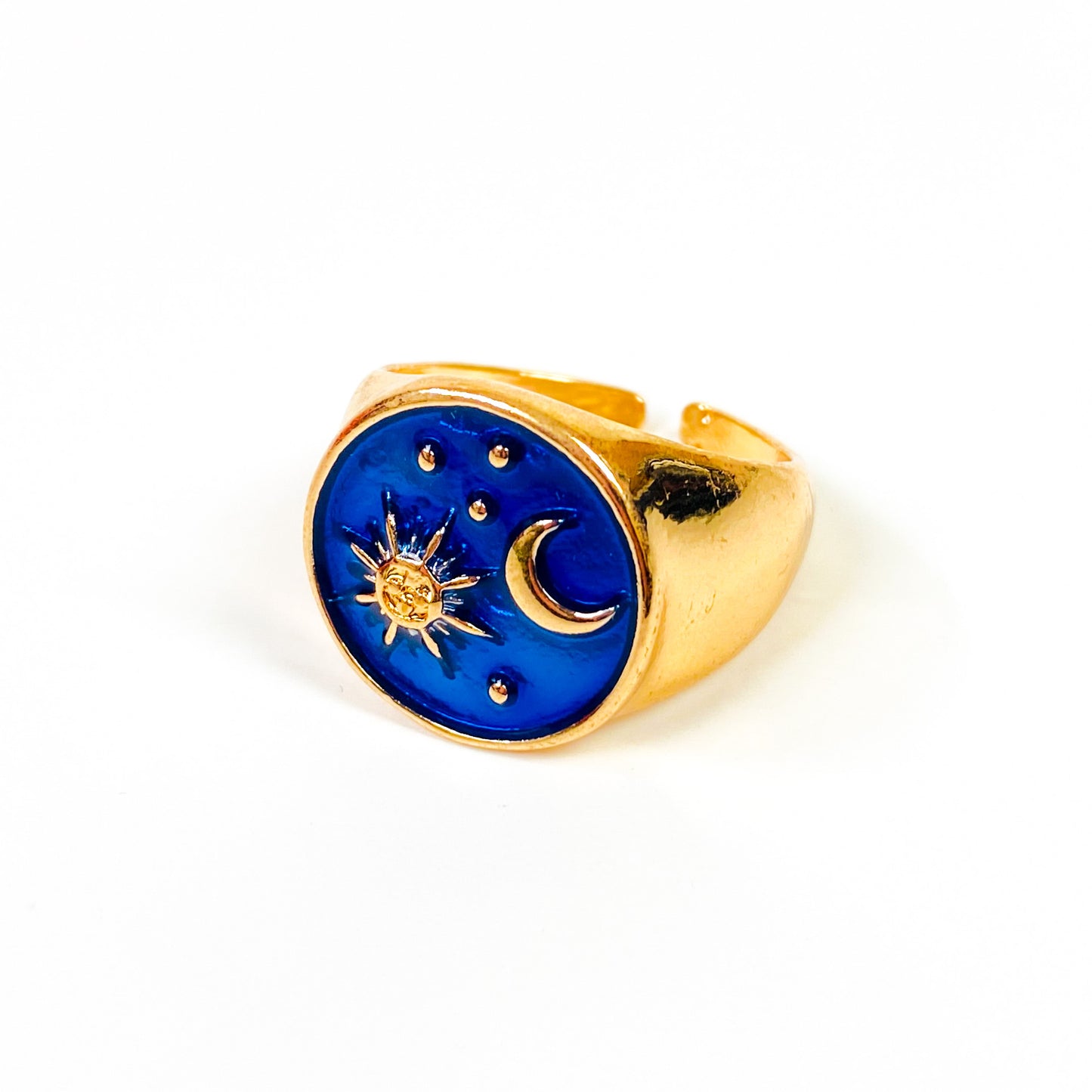 Retro Vintage Adjustable Sun & Moon Ring Gold