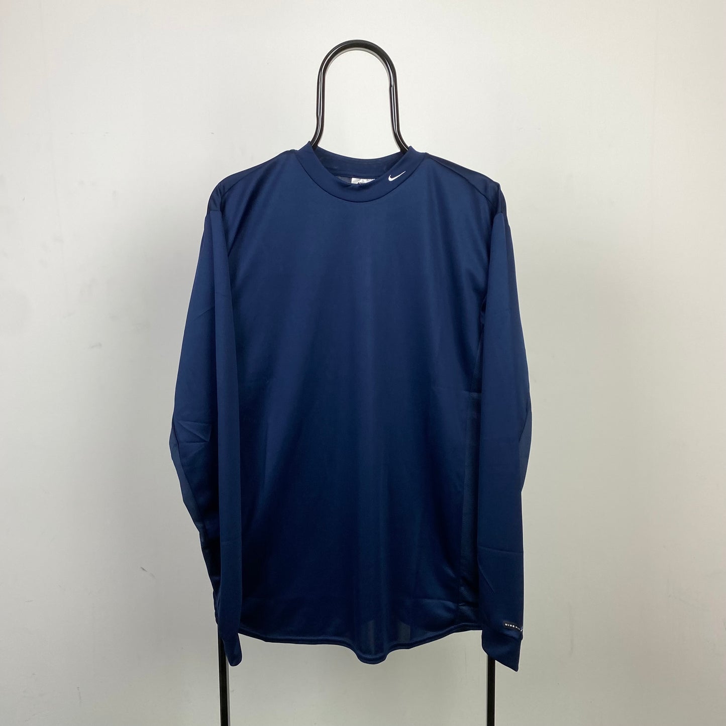 90s Nike Mock Neck Longsleeve T-Shirt Blue Medium