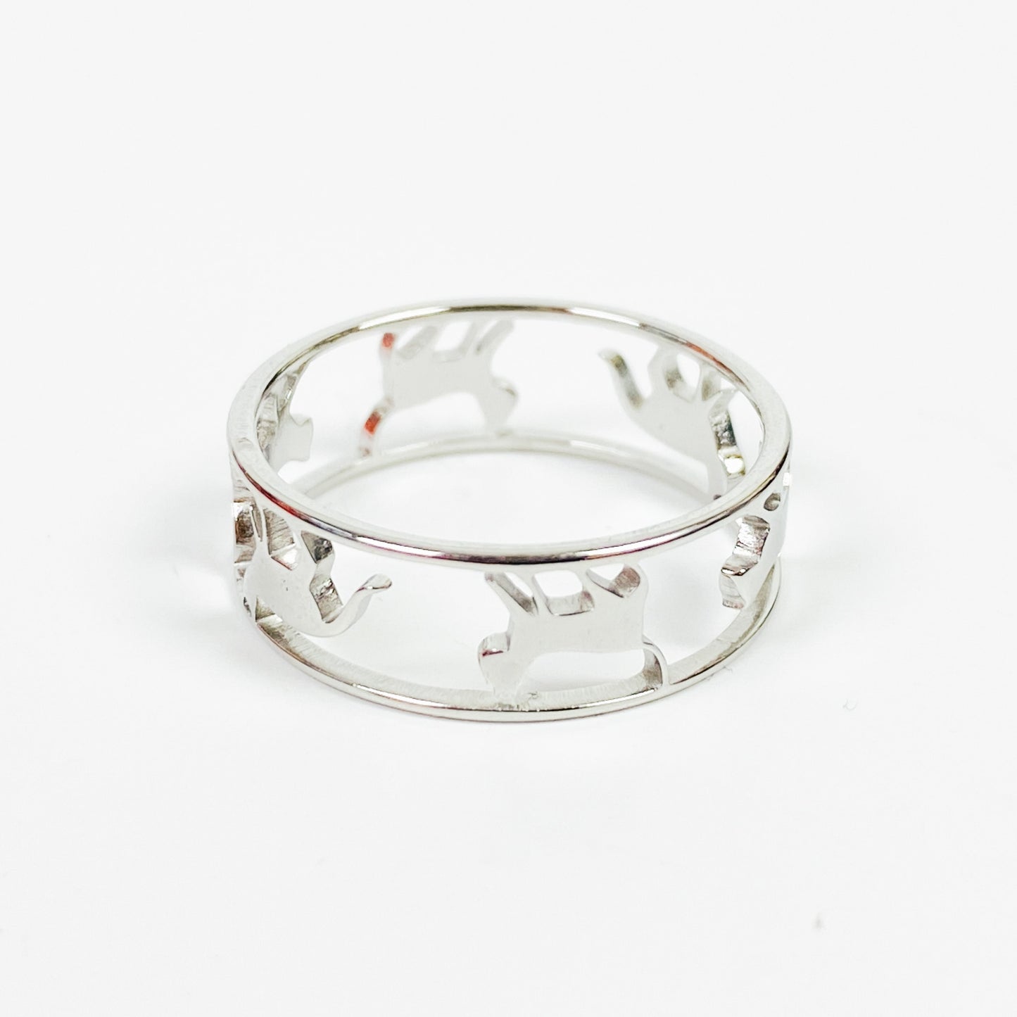 Retro Vintage Cat Ring Silver