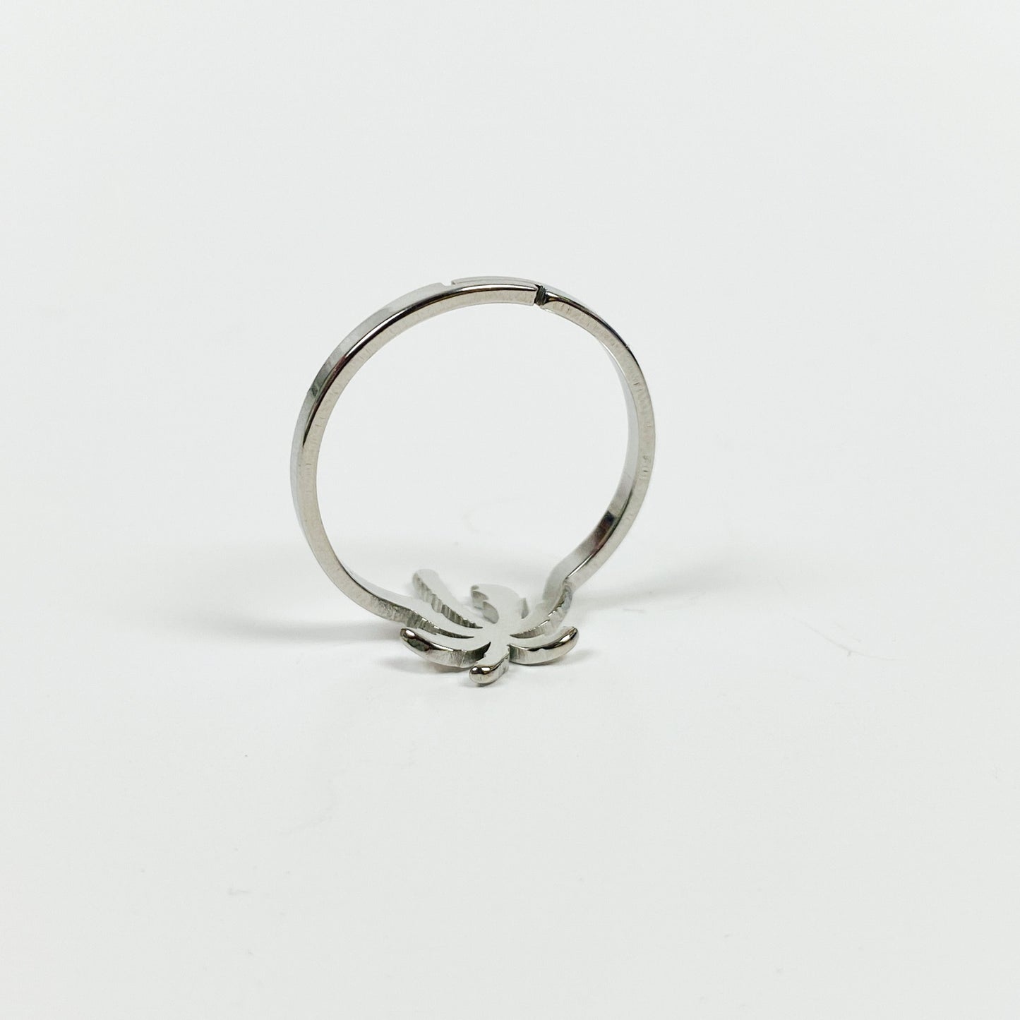 Vintage Retro Adjustable Palm Tree Ring Silver