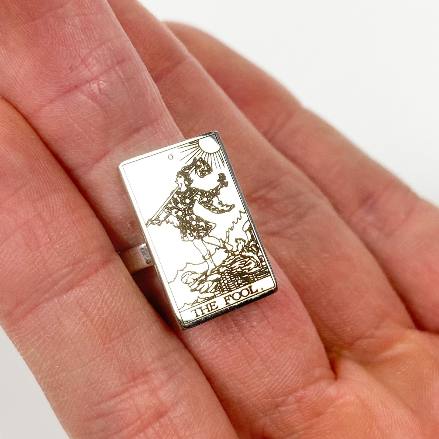 Vintage The Fool Tarot Ring Silver