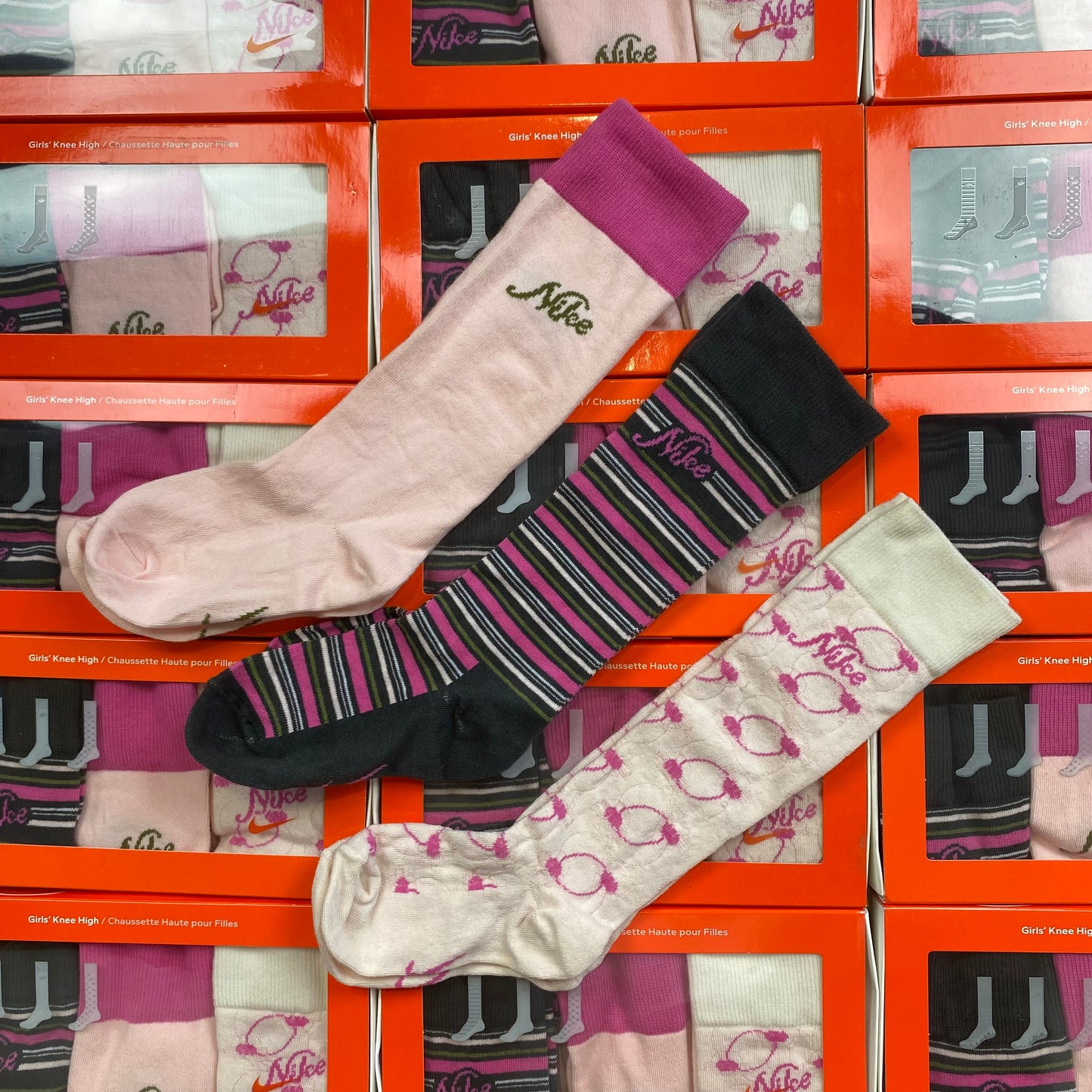 Vintage Nike Knee Socks 3 Pack UK12-2