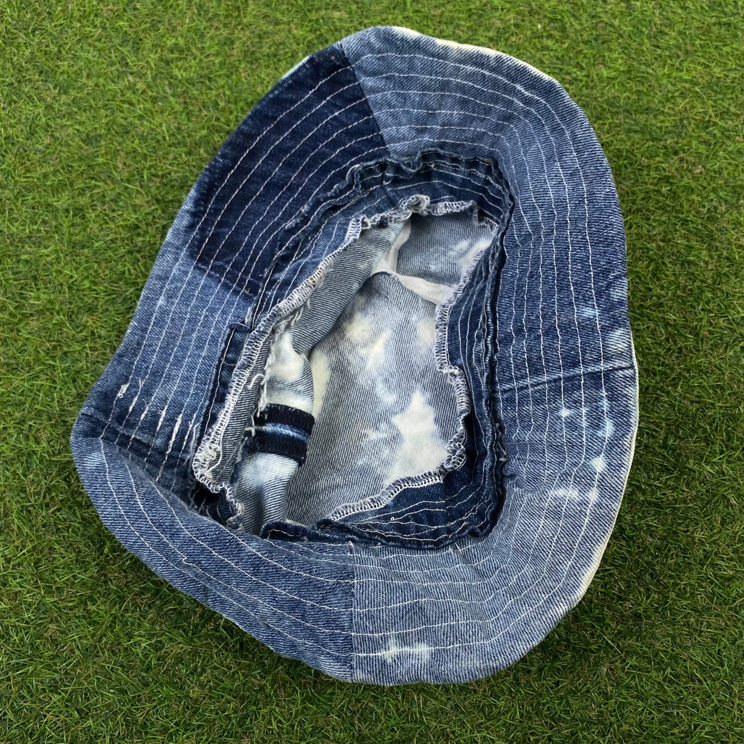 90s Retro Denim Bucket Hat Blue