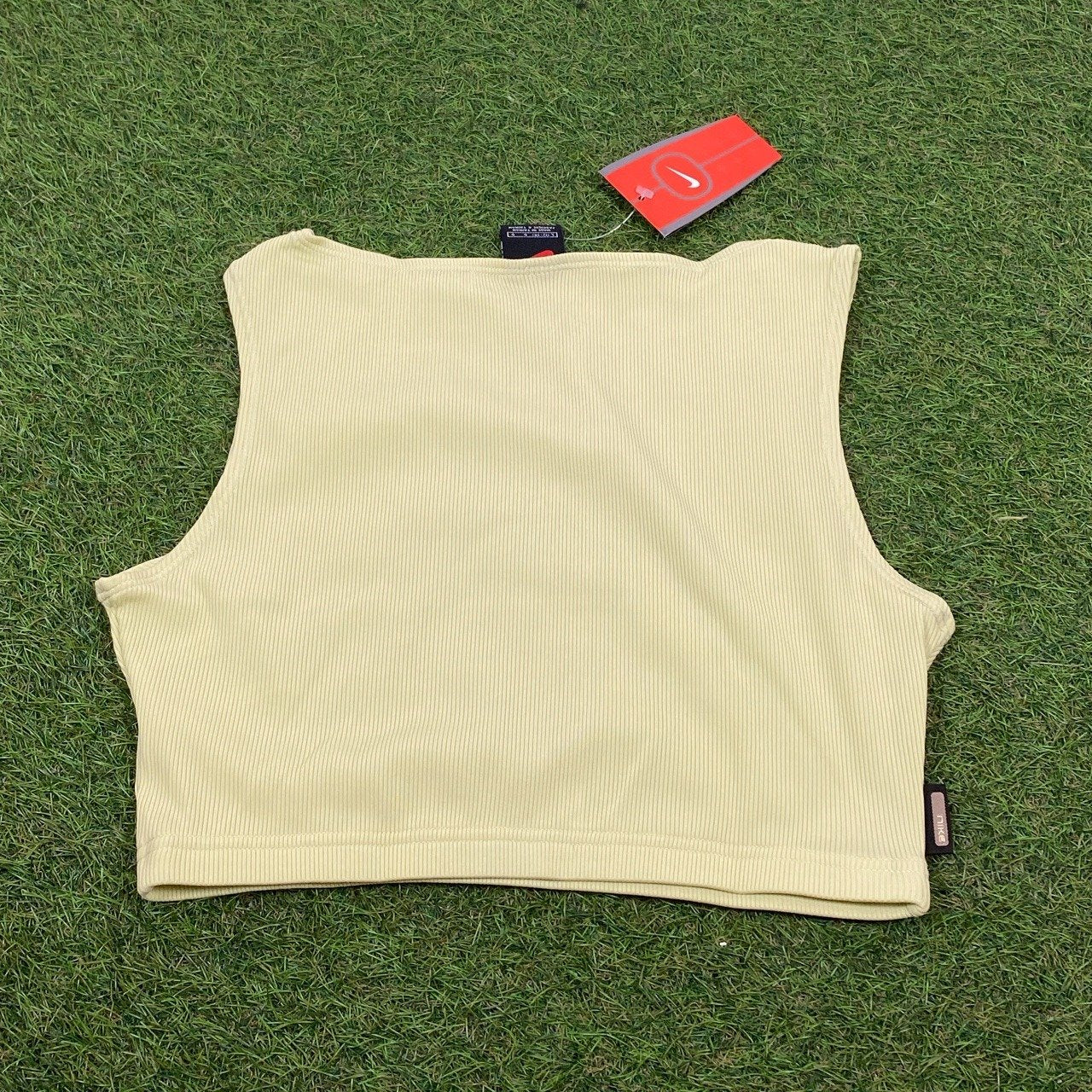 Nike Ribbed Crop Top Pastel Green Medium