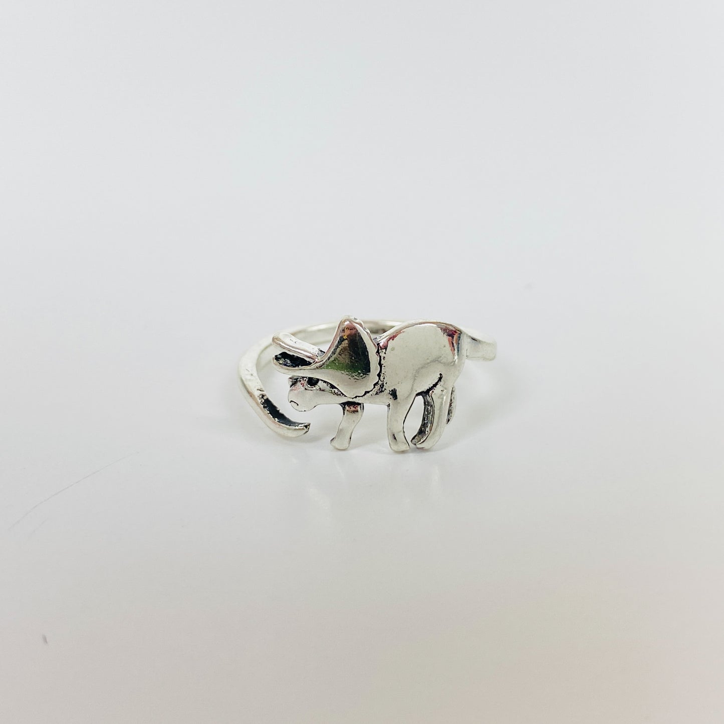 Vintage Retro Adjustable Dinosaur Ring Silver
