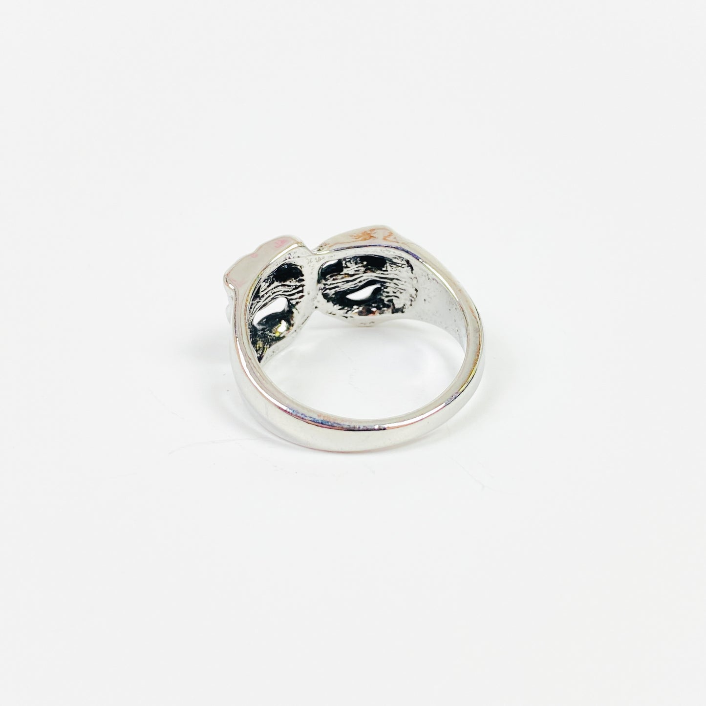 Retro Vintage Face Ring Silver
