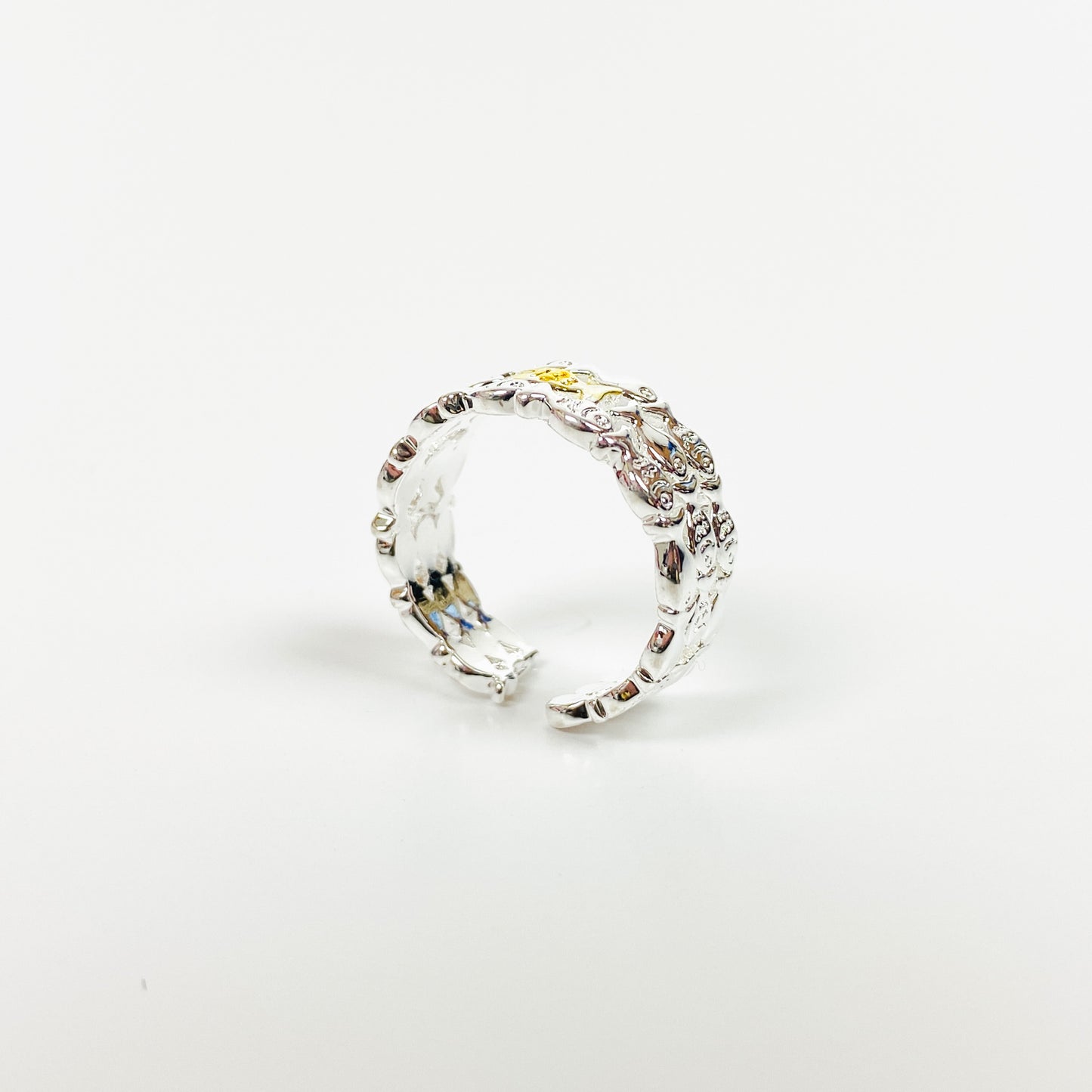 Vintage Retro Adjustable Fish Ring Silver