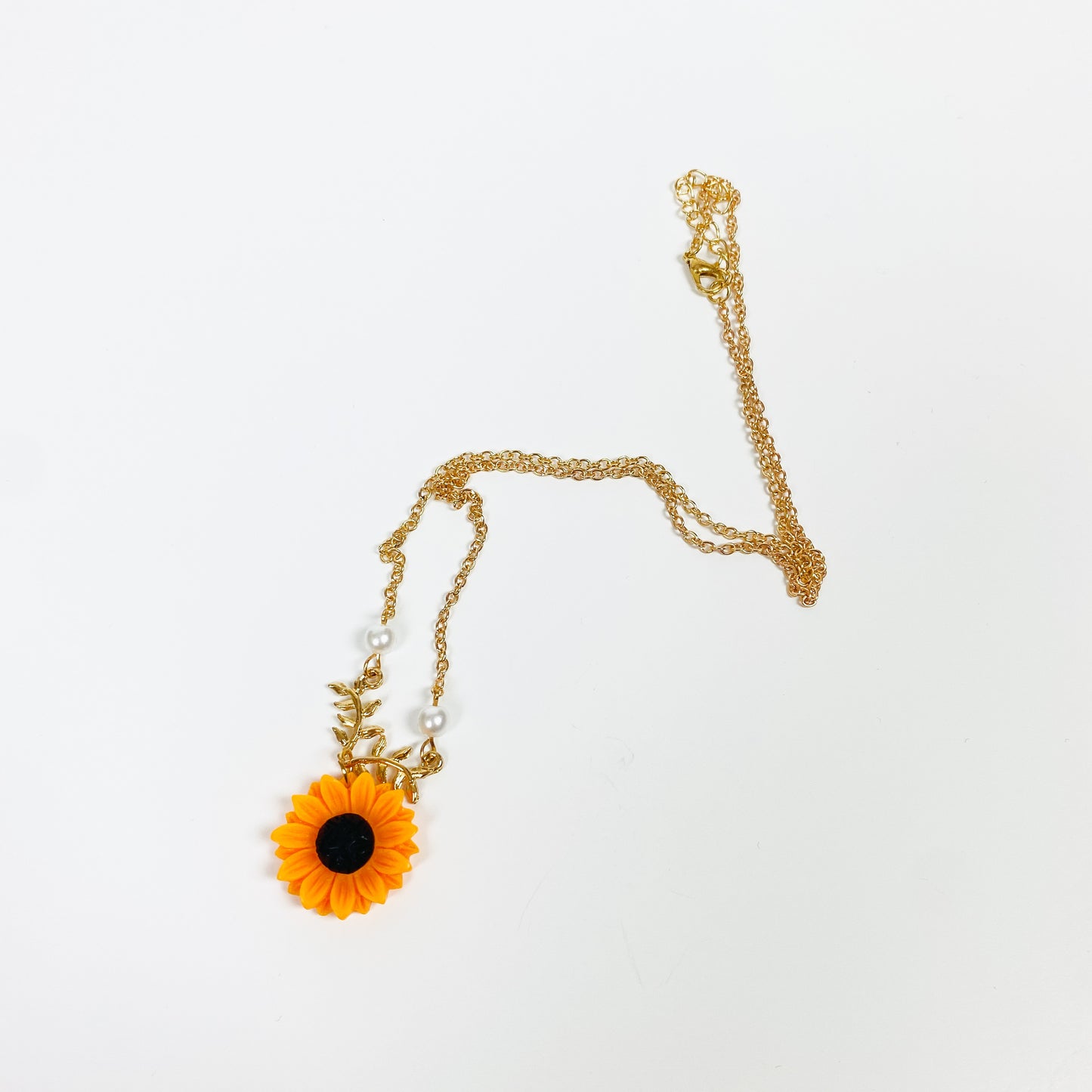 Vintage Retro Sunflower Necklace Chain Gold