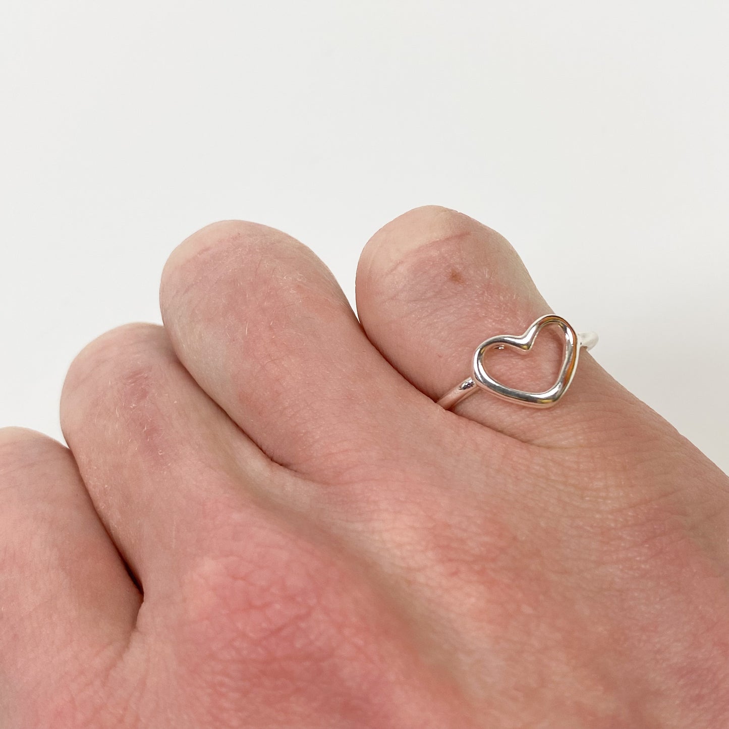 Vintage Heart Signet Ring Silver