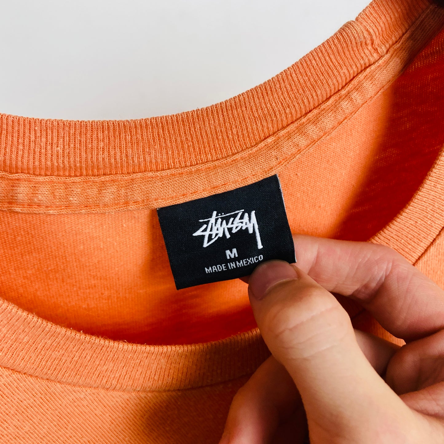 00s Stussy T-Shirt Peach Pink Medium
