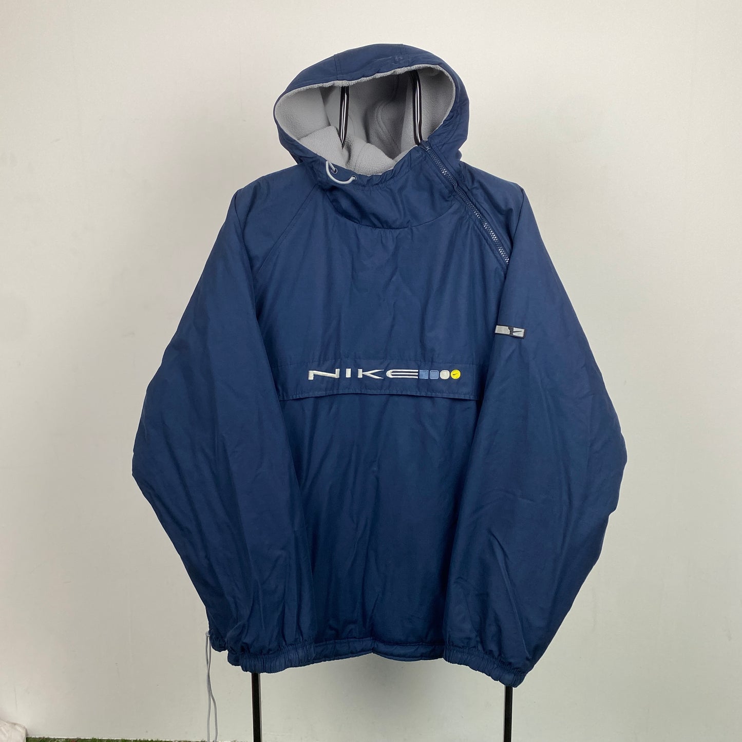 90s Nike Reversible Side Winder Fleece Jacket Blue Grey Large