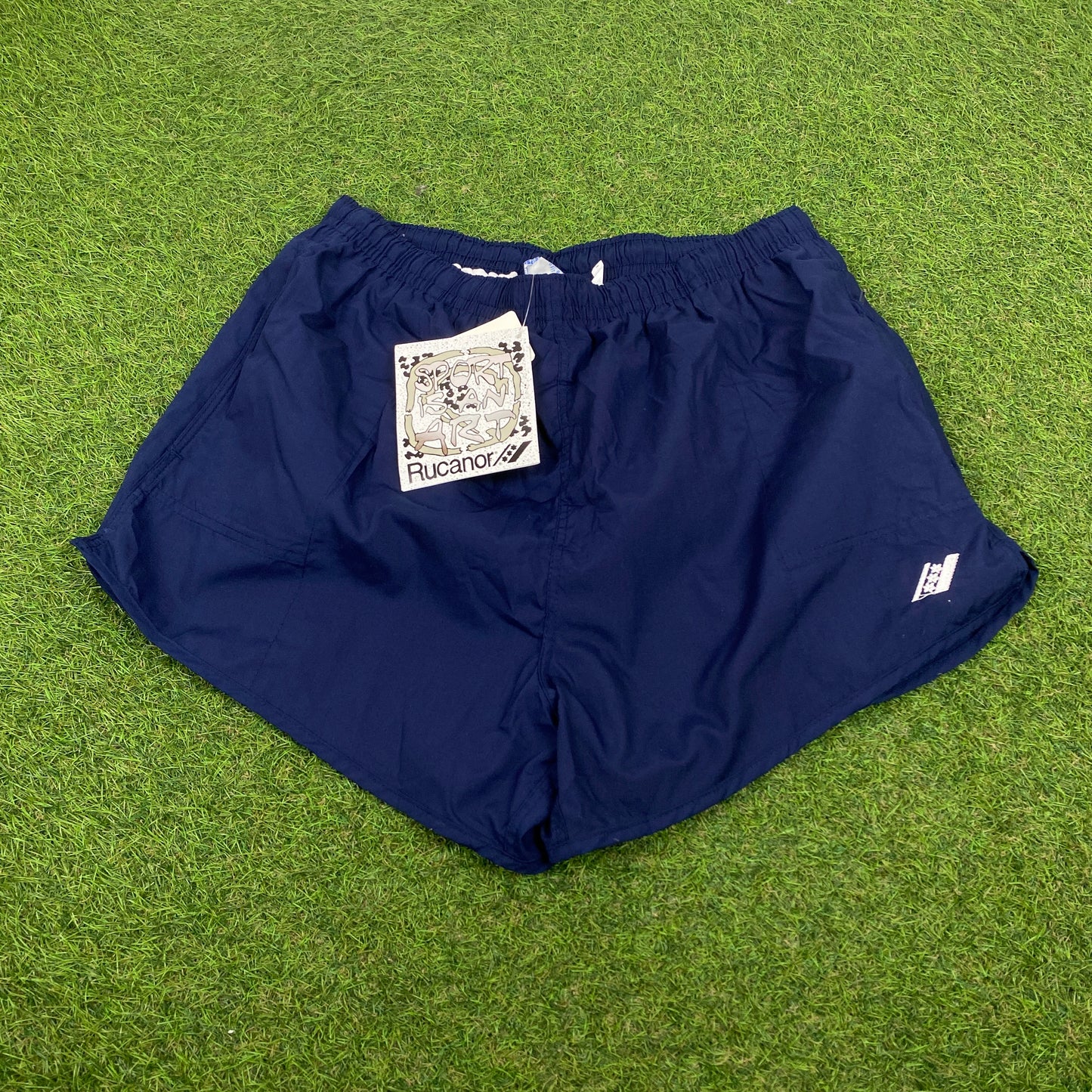 Retro Nylon Sprinter Shorts Blue Large