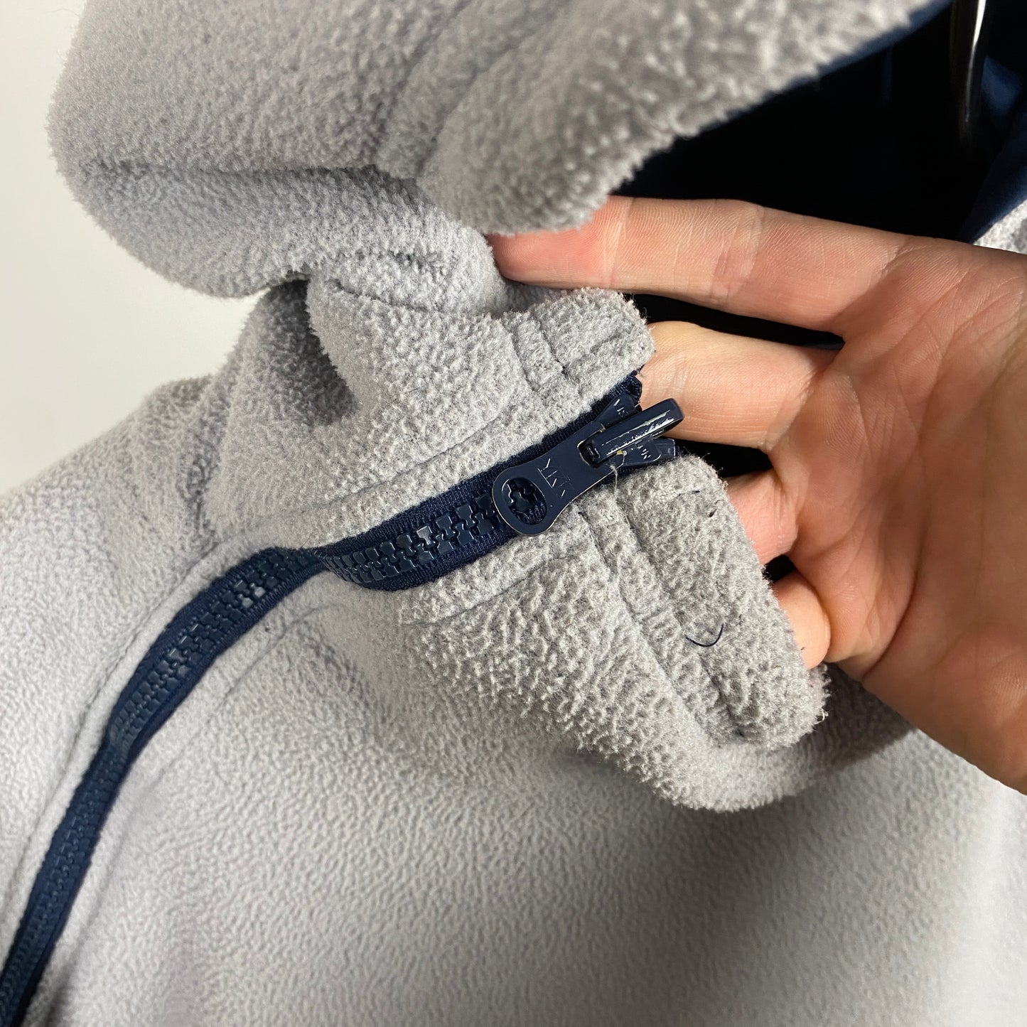 90s Nike Reversible Side Winder Fleece Jacket Blue Grey Large