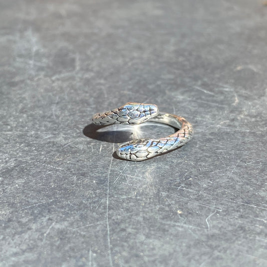 Snake Wrap Ring Silver Adjustable