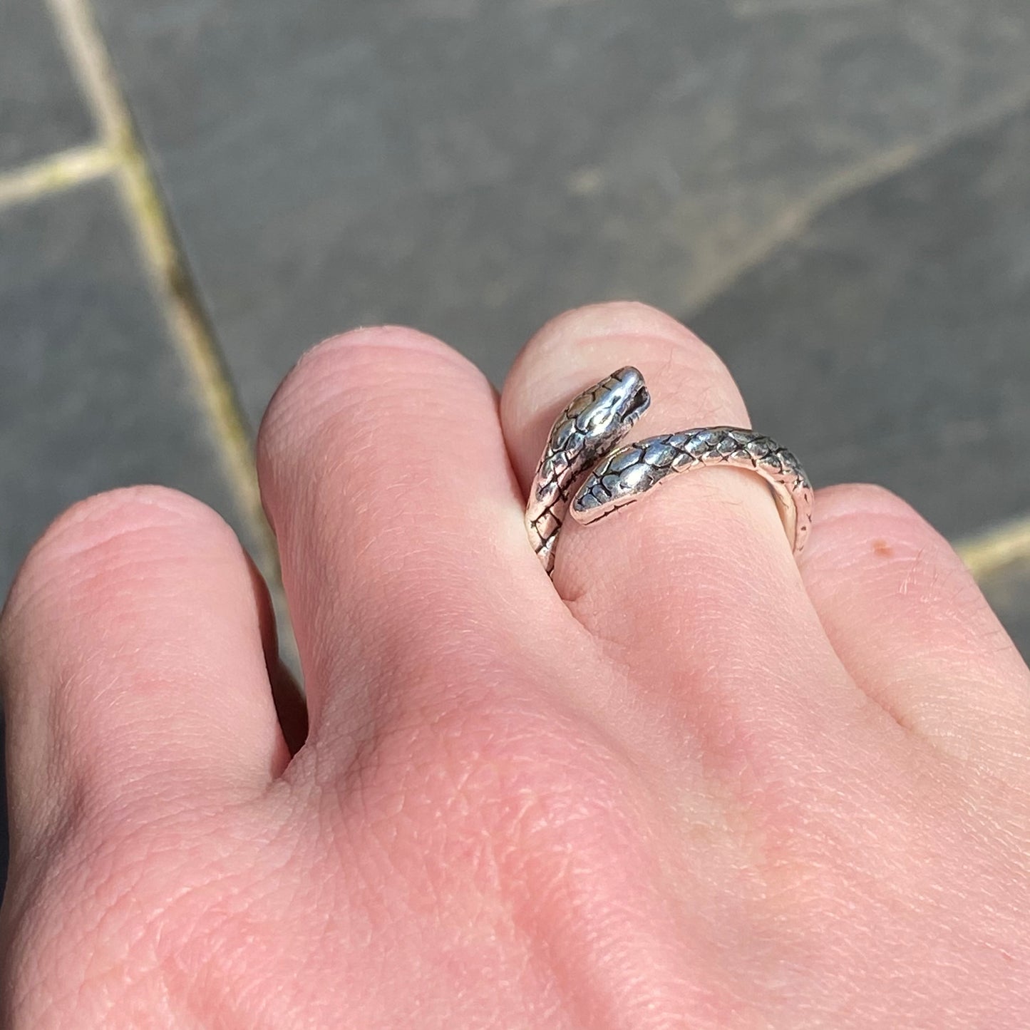 Snake Wrap Ring Silver Adjustable