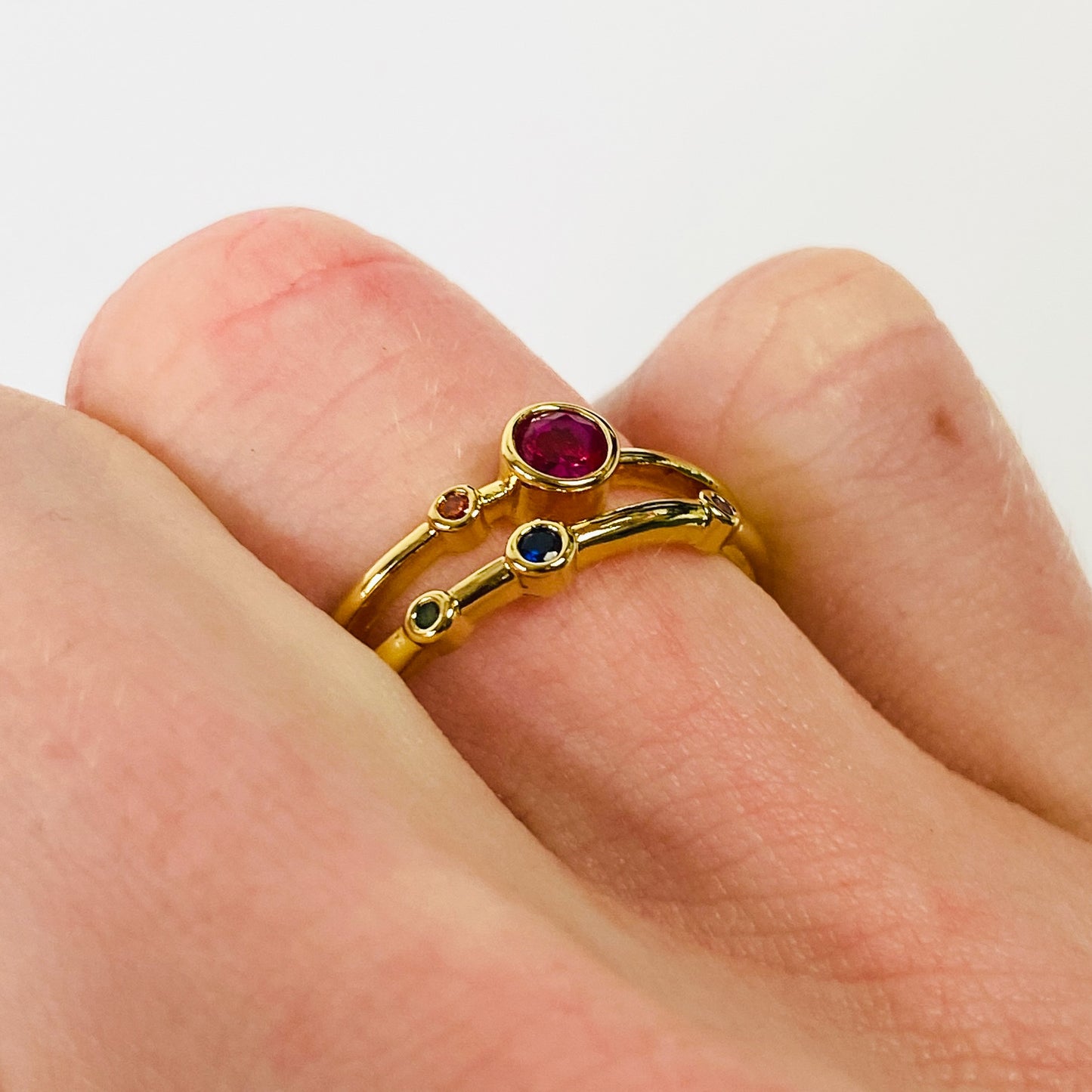 Vintage Retro Adjustable Gemstone Ring Gold