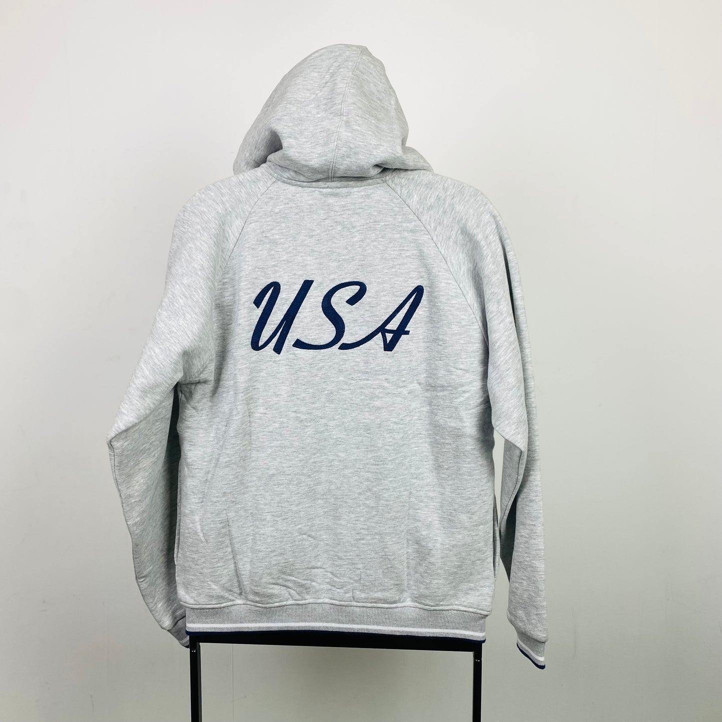 90s Nike USA Zip Hoodie Grey Small