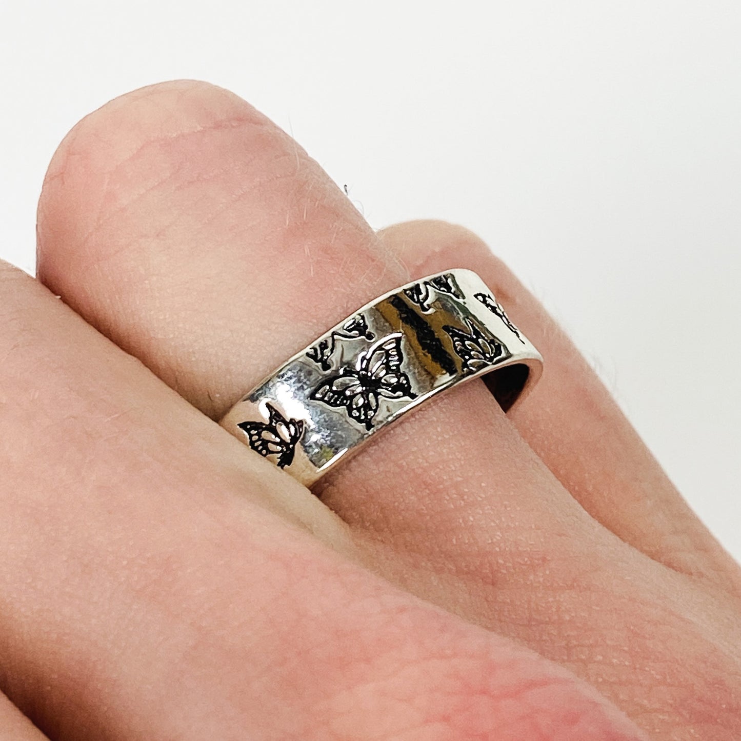 Retro Vintage Butterfly Ring Silver