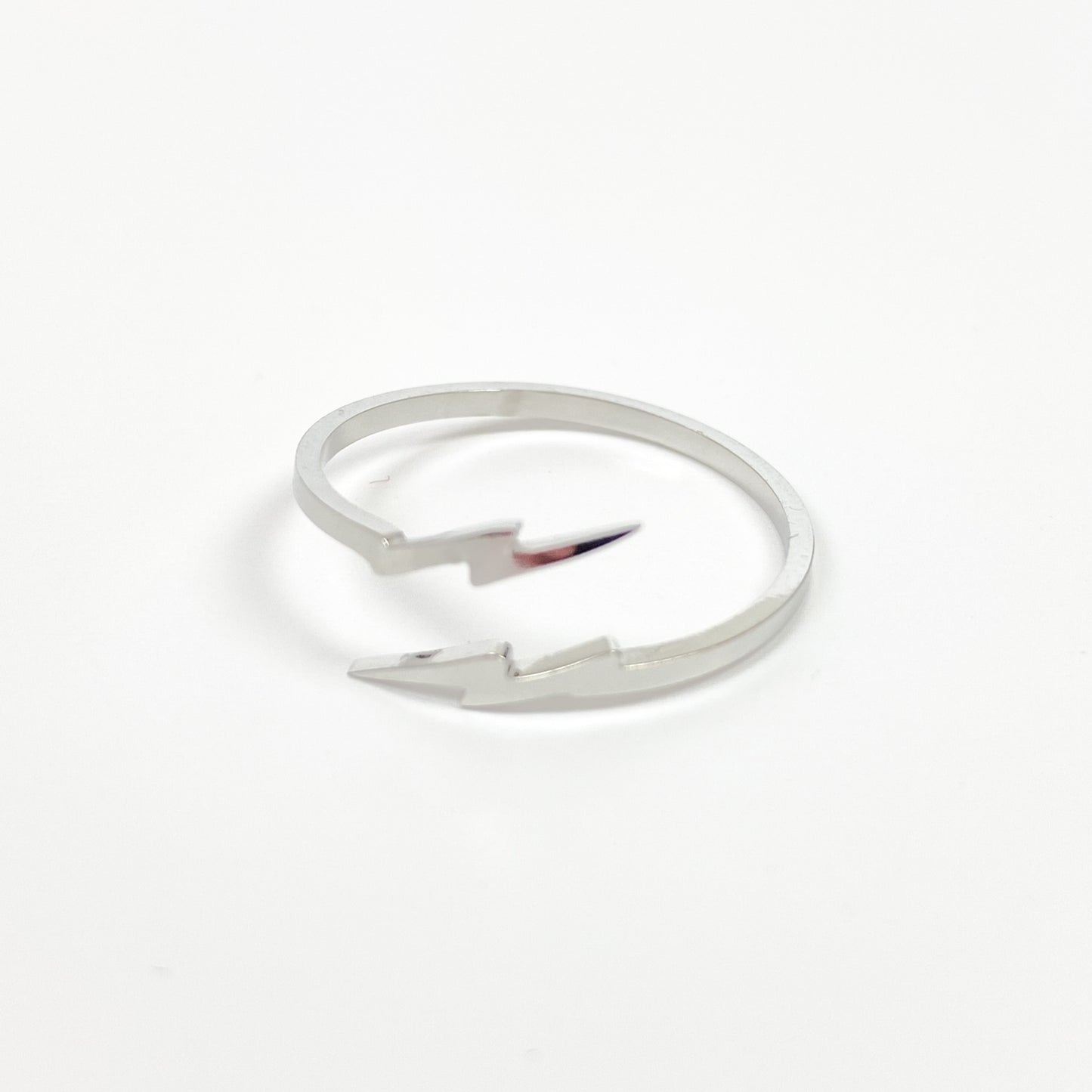 Vintage Adjustable Lightning Ring Silver