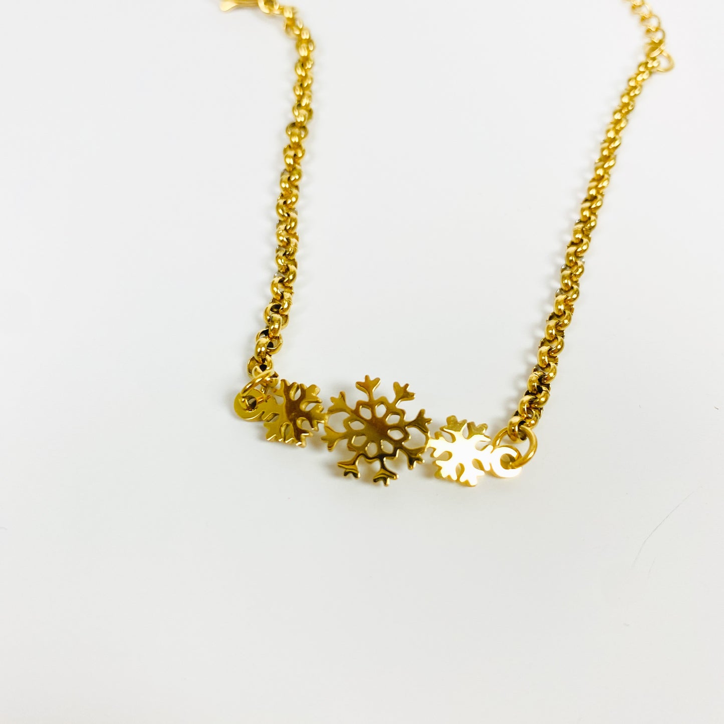 Vintage Retro Snowflake Bracelet Chain Gold