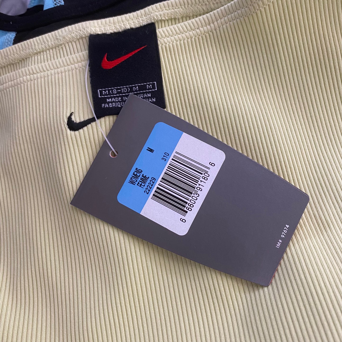 Nike Ribbed Crop Top Pastel Green Medium
