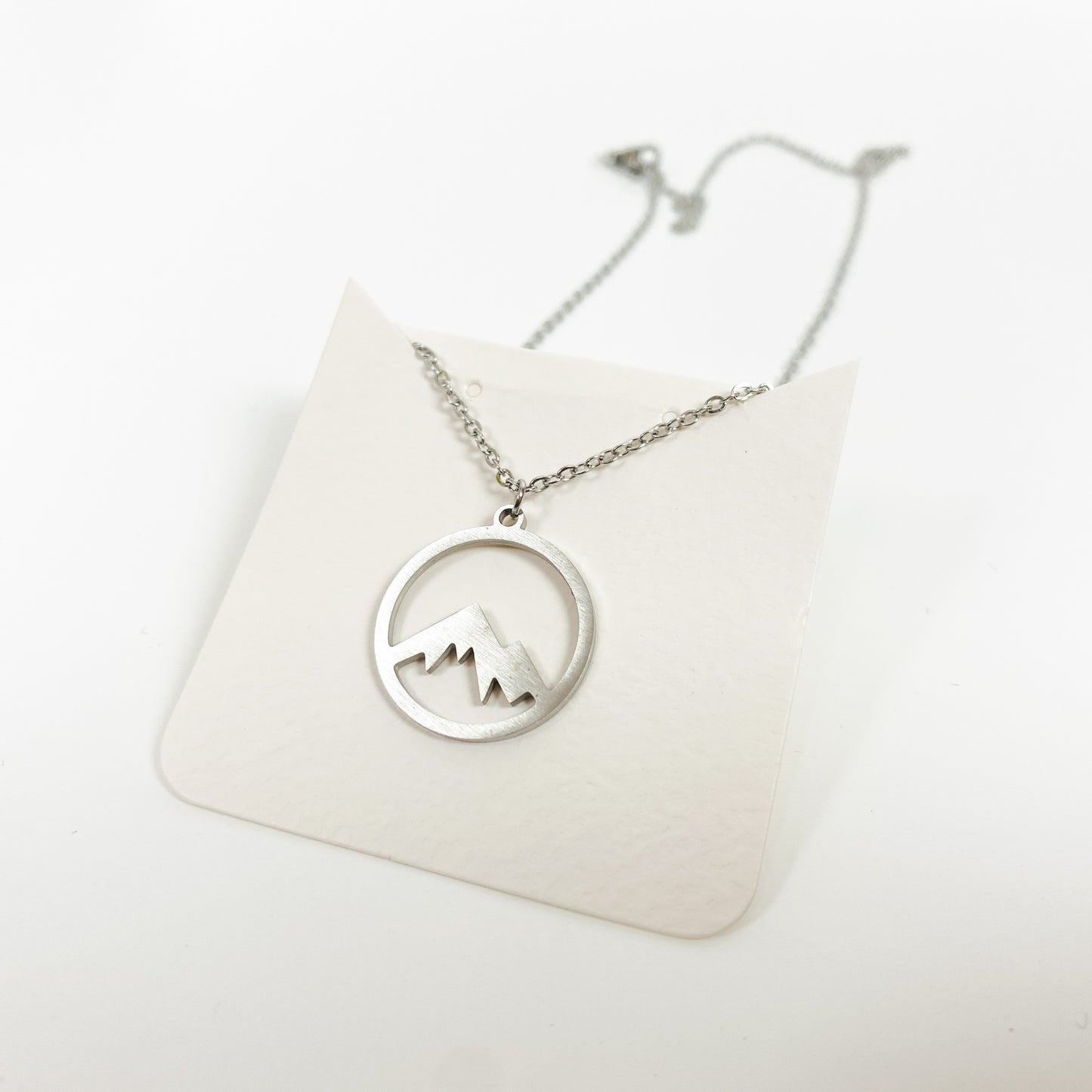 Vintage Retro Mountain Necklace Chain Silver