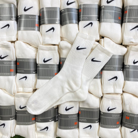 Vintage Nike Socks 3 Pack White UK4-9