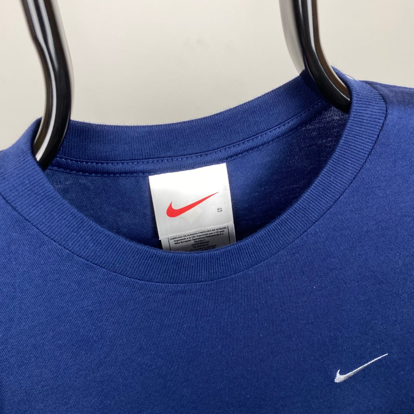Vintage Nike Swoosh T-Shirt Blue Small
