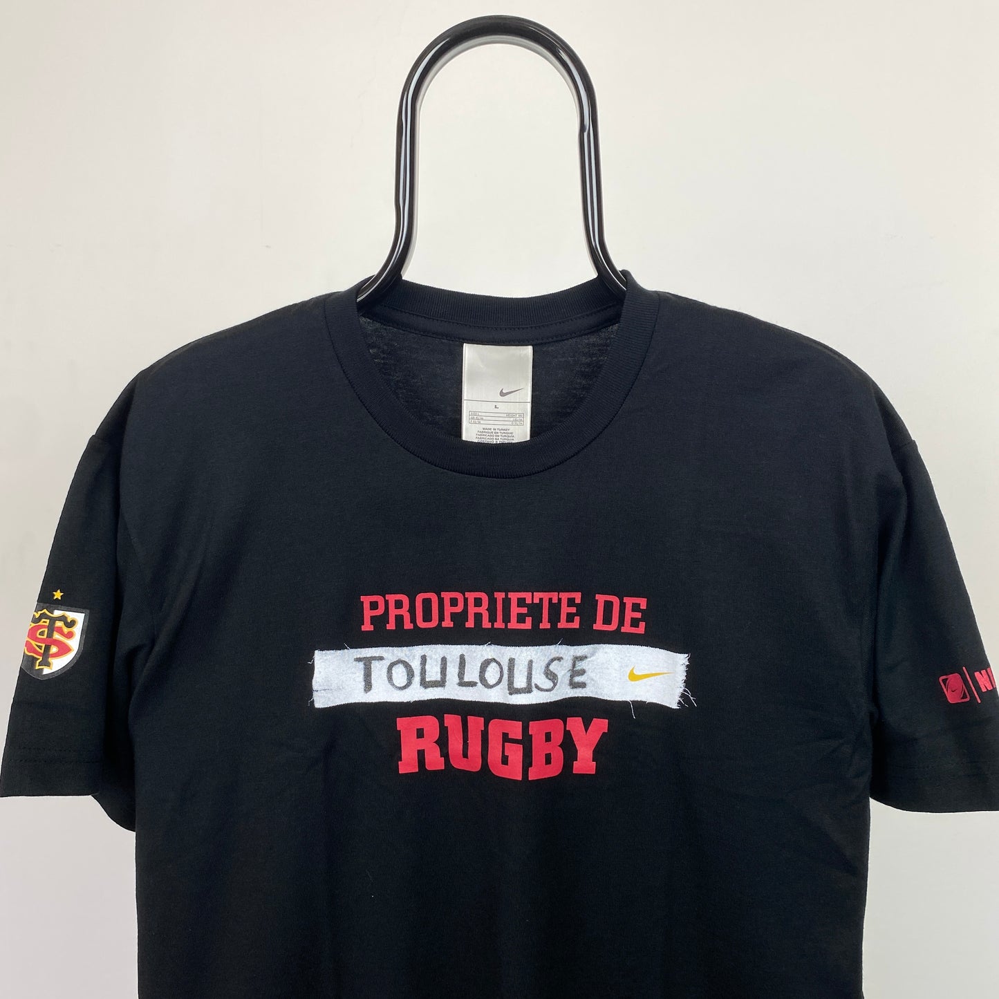 00s Nike Toulouse Rugby T-Shirt Black Medium