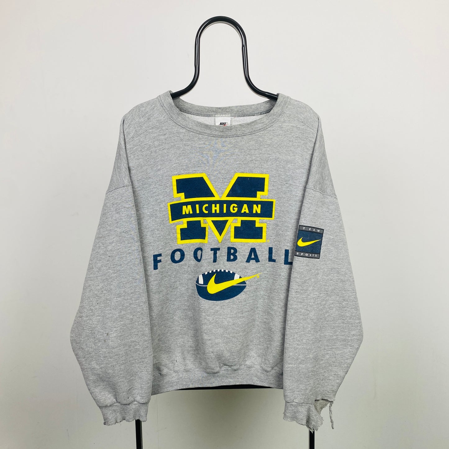 90s Nike Michigan Sweatshirt Grey Large