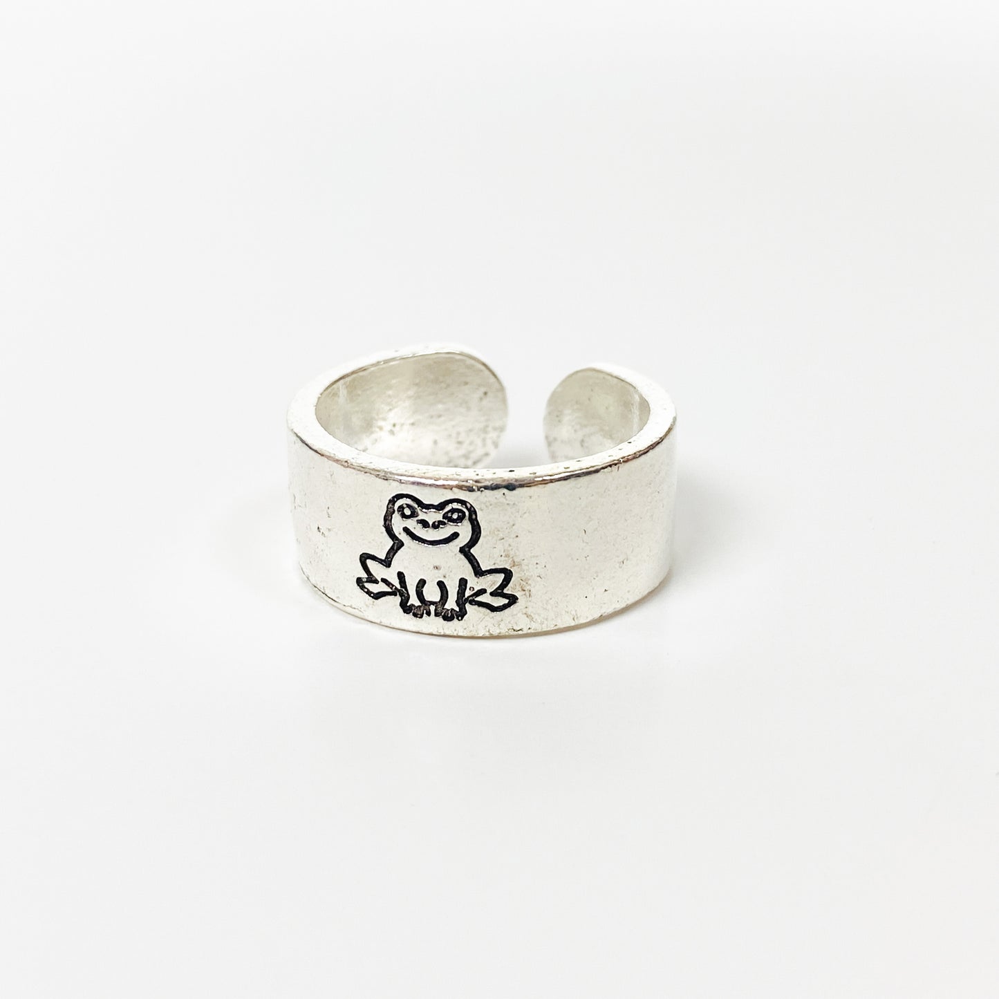 Vintage Retro Adjustable Froggy Ring Silver