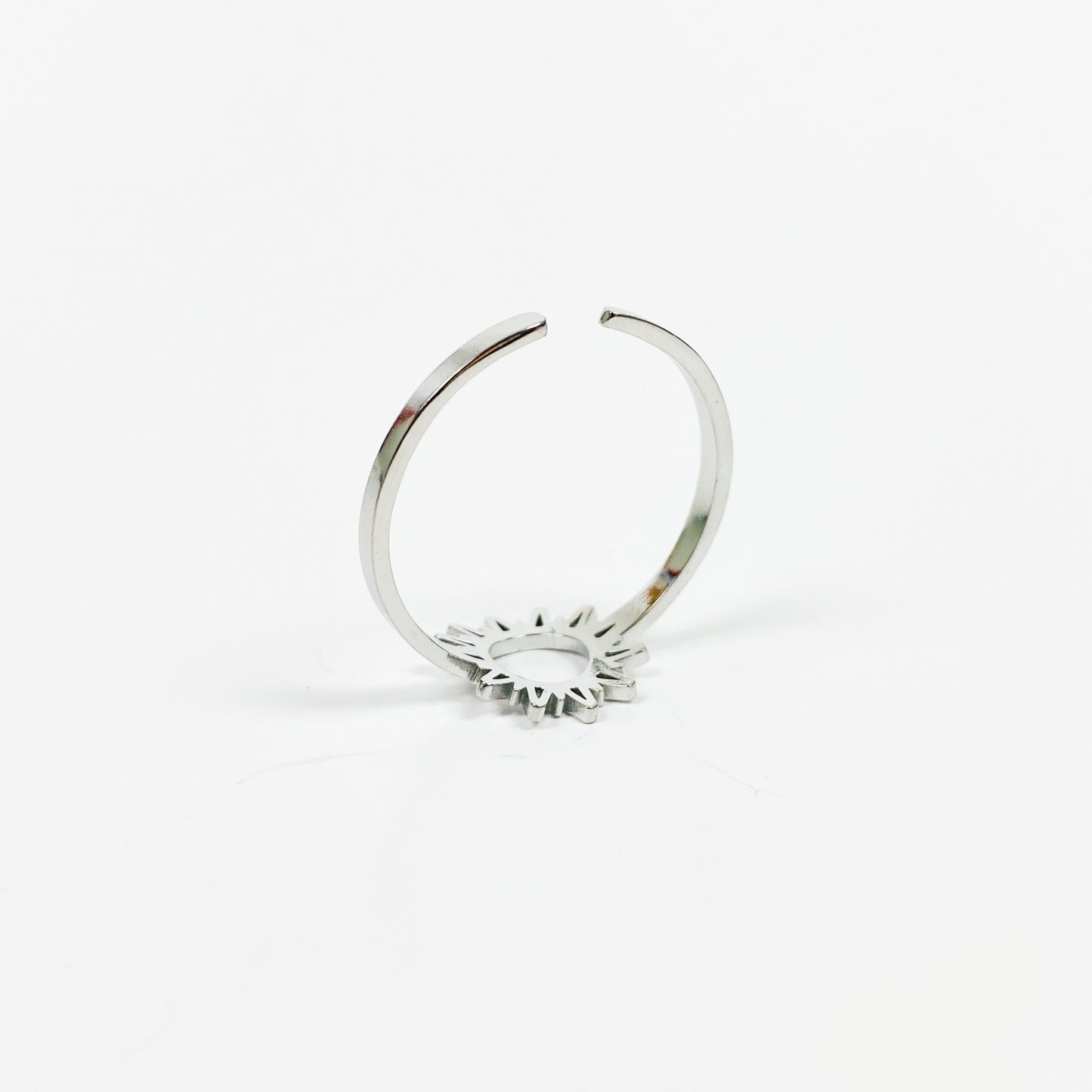Vintage Retro Adjustable Sun Ring Silver