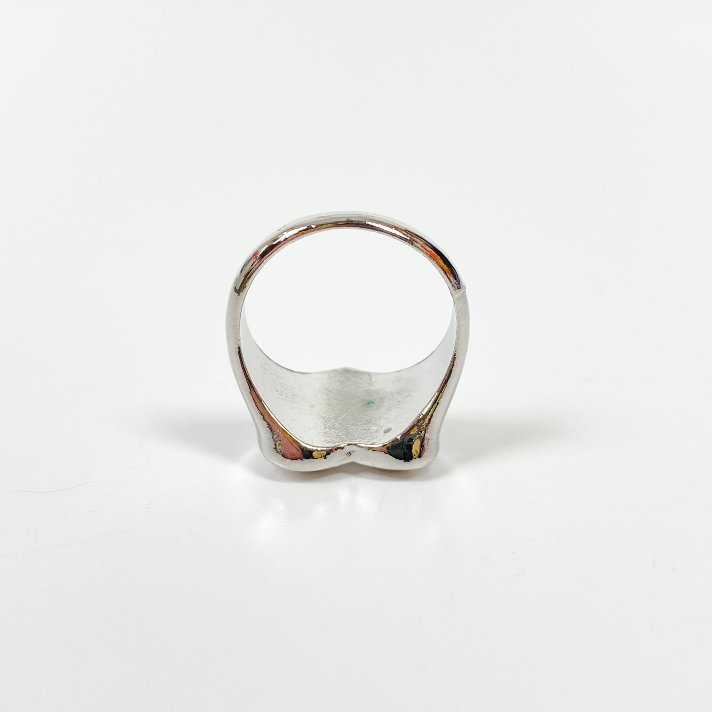Vintage Heart Signet Ring Silver