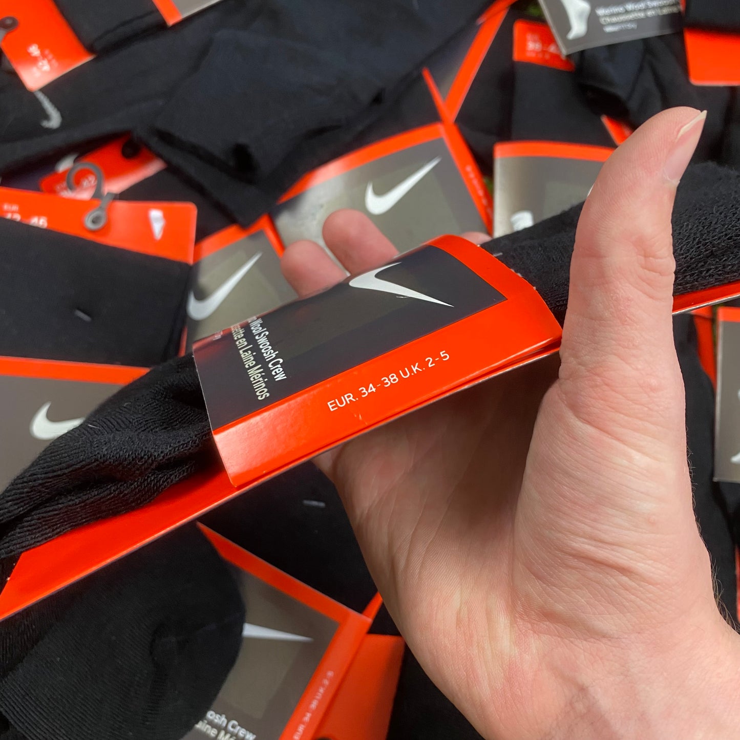 Vintage Nike Merino Wool Socks Black UK12-6