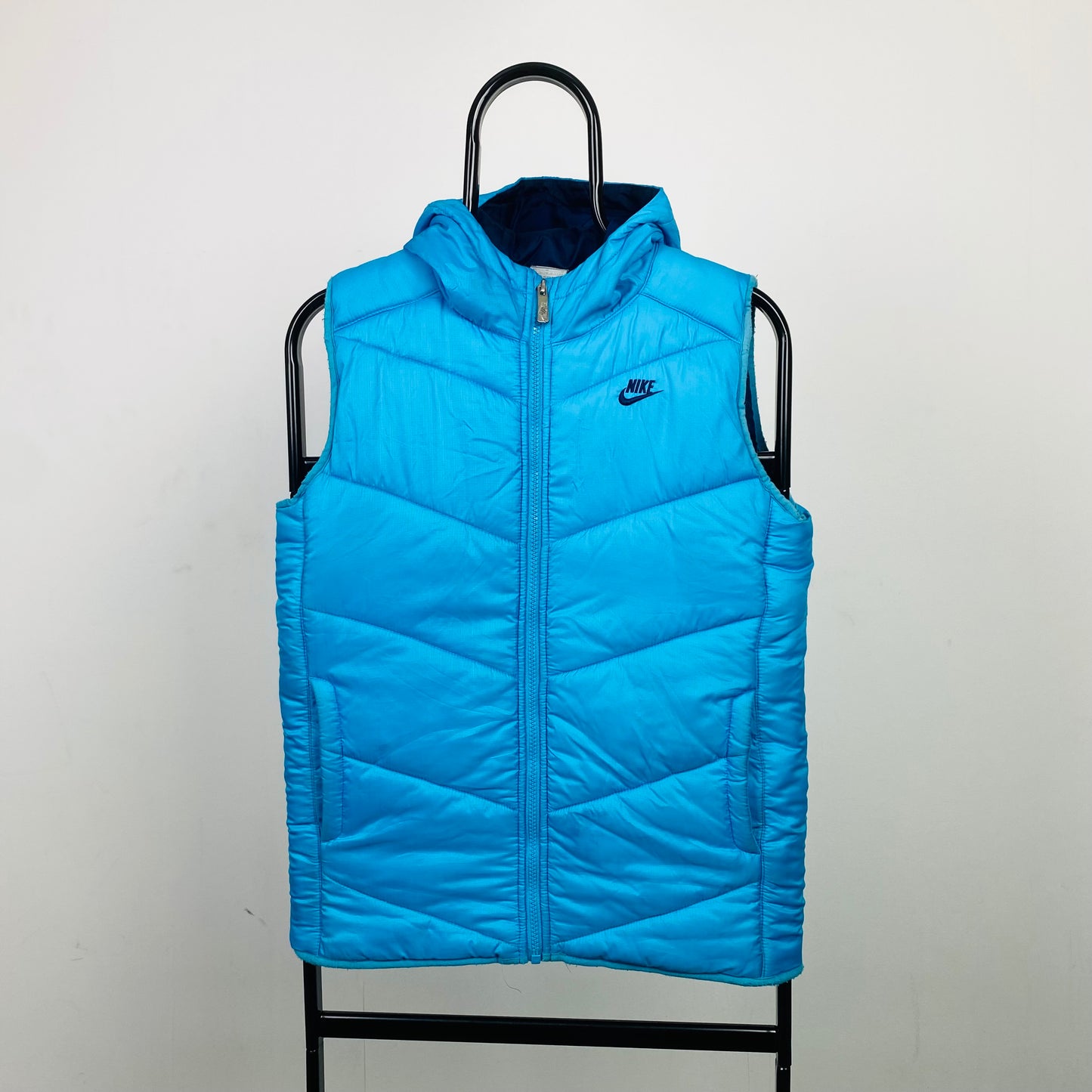 Vintage Nike Puffer Gilet Jacket Blue XS