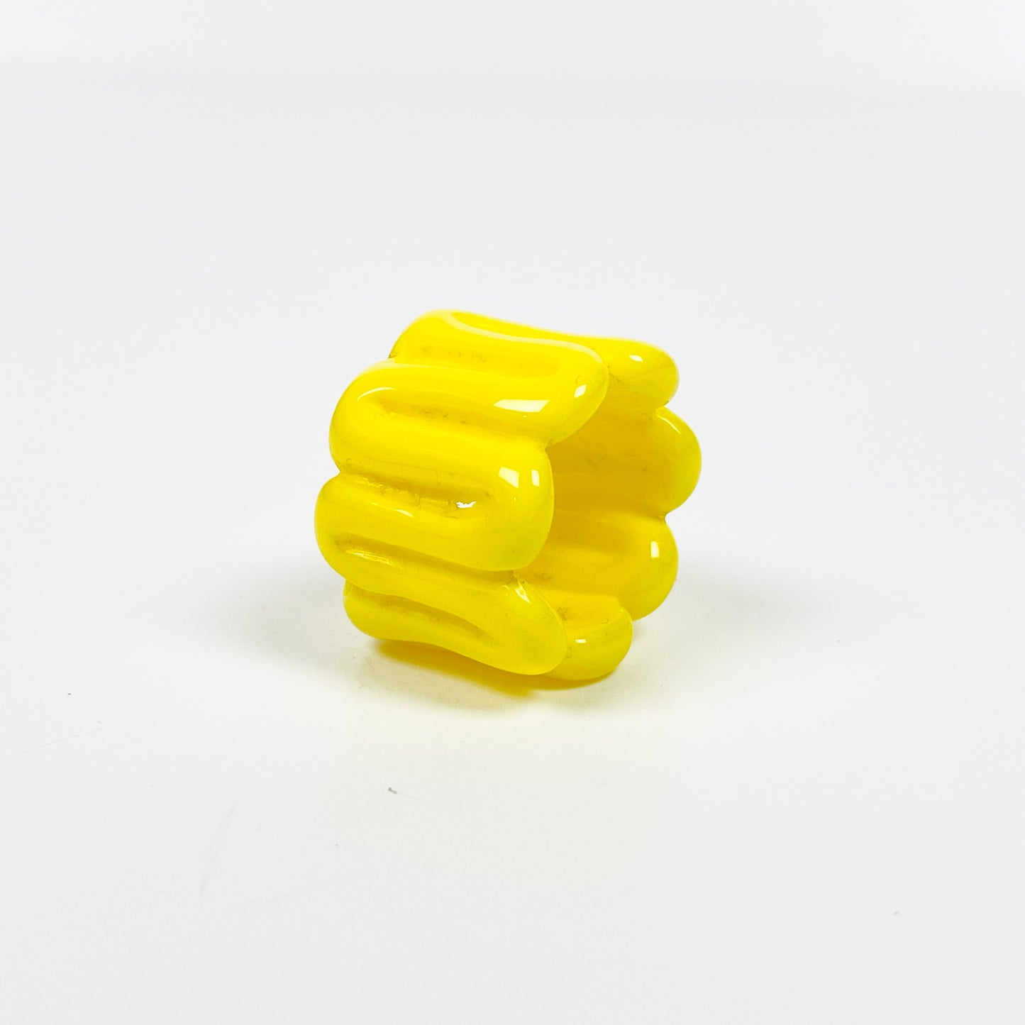 Vintage Retro Chunky Resin Ring Yellow