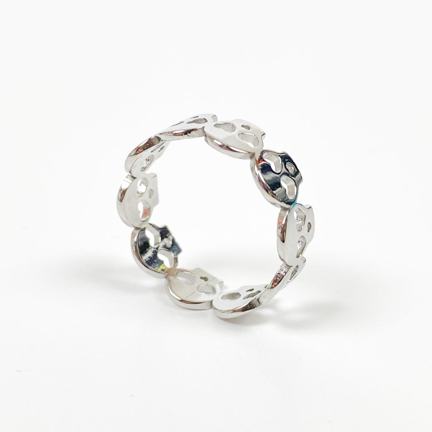 Vintage Adjustable Skull Ring Silver