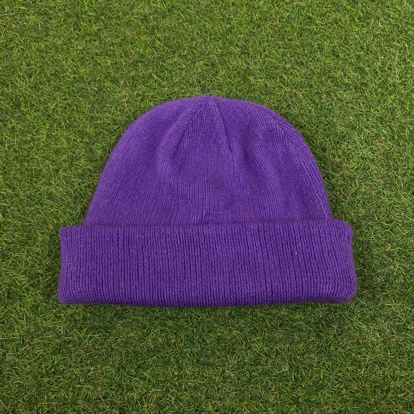 Retro Fleece Beanie Hat Purple