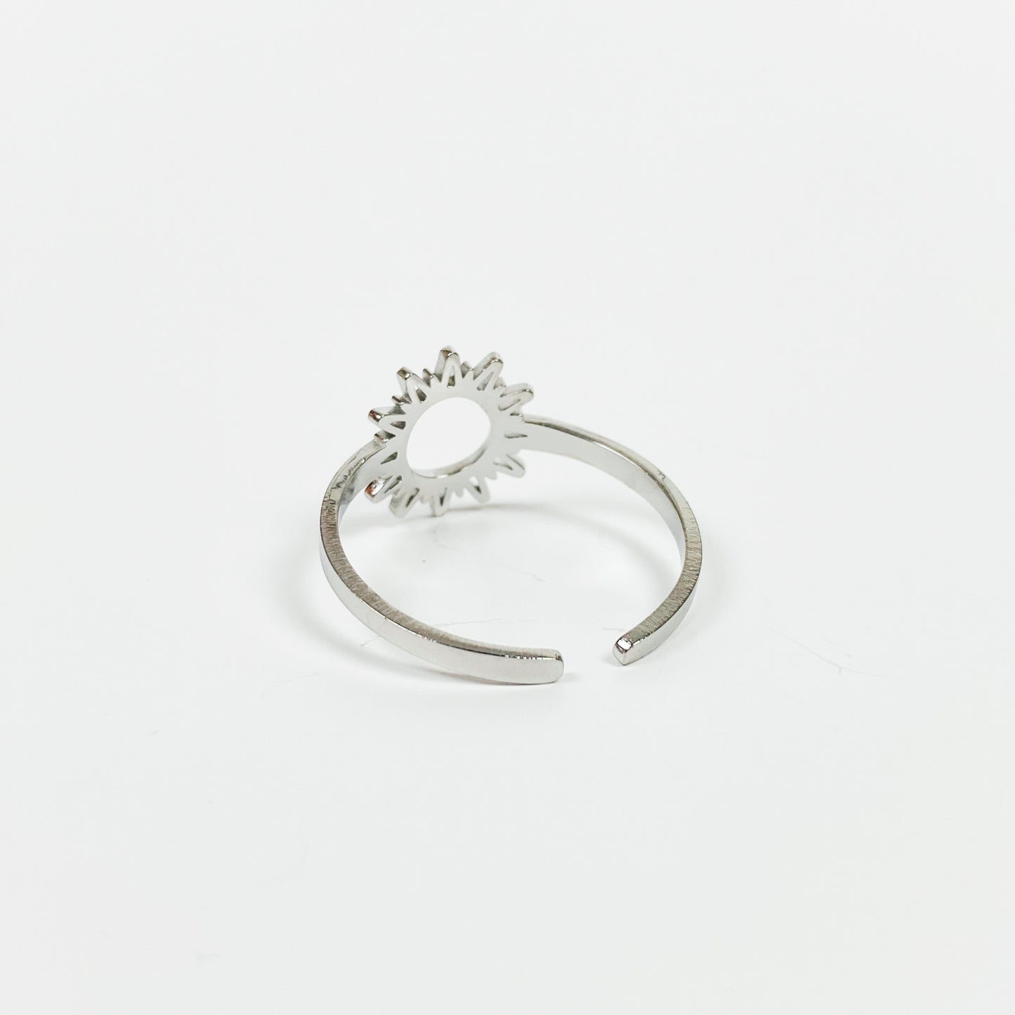 Vintage Retro Adjustable Sun Ring Silver