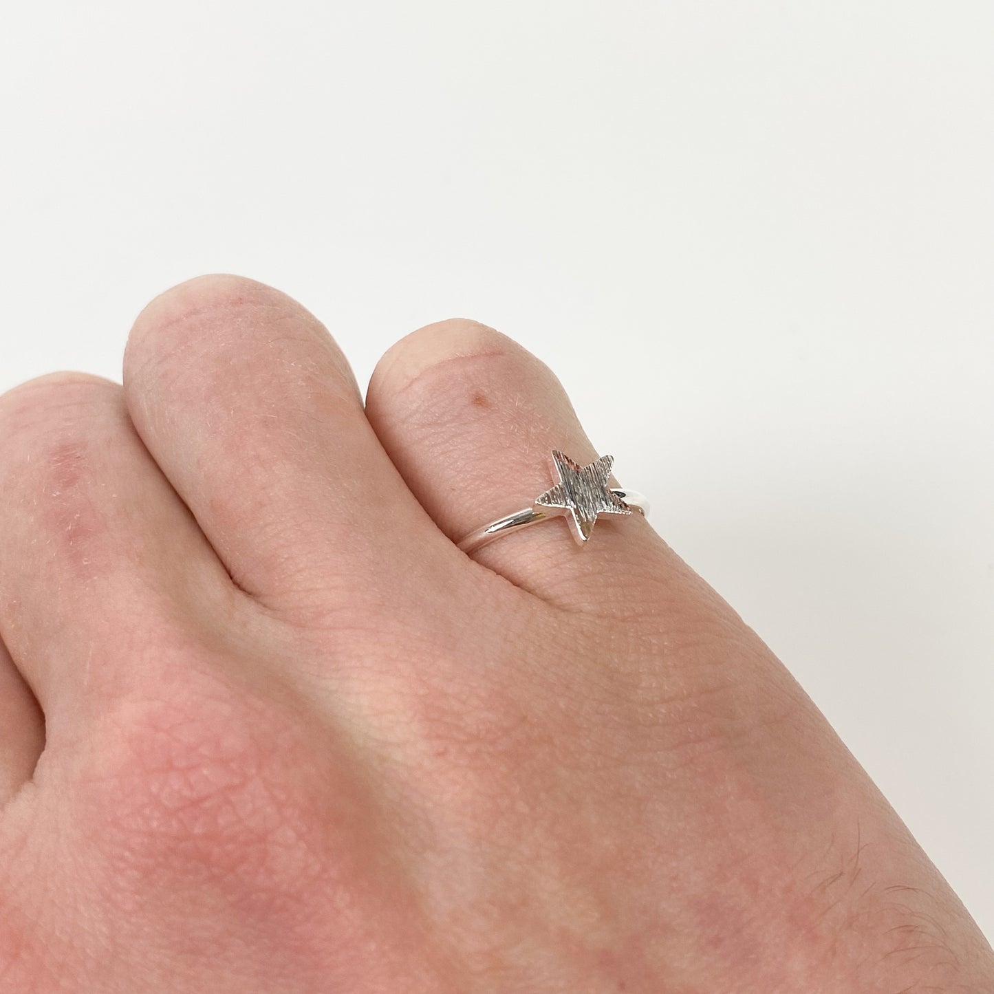 Vintage Star Signet Ring Silver