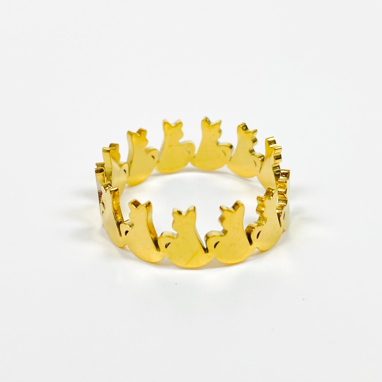 Vintage Adjustable Cat Ring Gold