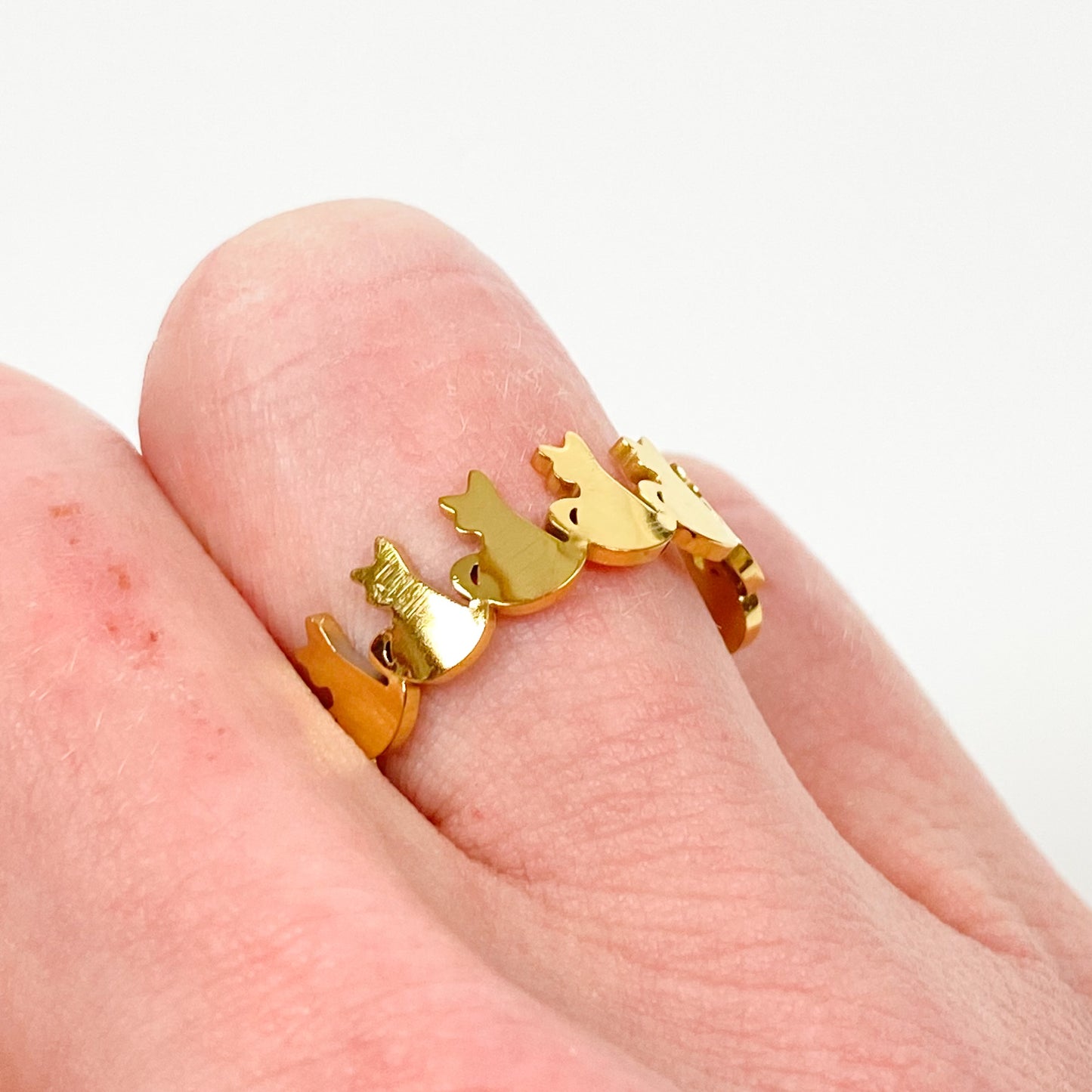 Vintage Adjustable Cat Ring Gold