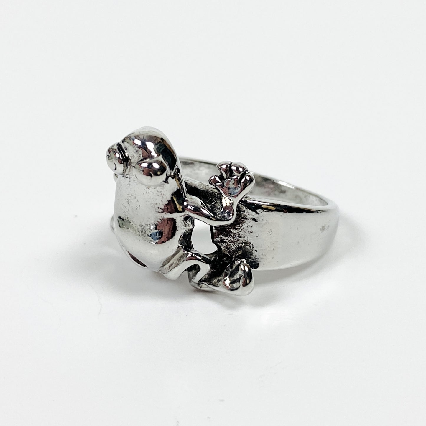 Retro Vintage Frog Ring Silver