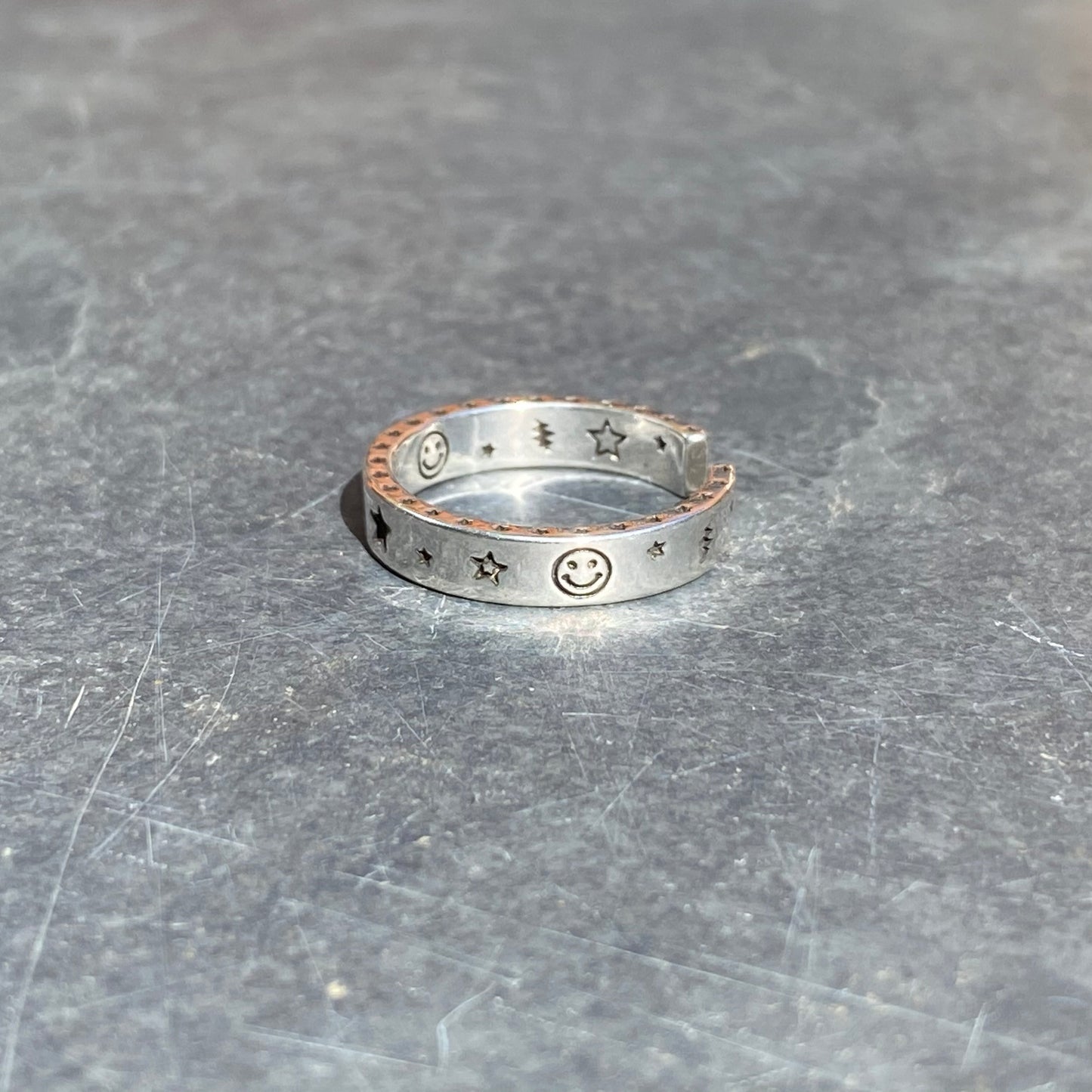 Adjustable Star & Moon Ring Silver